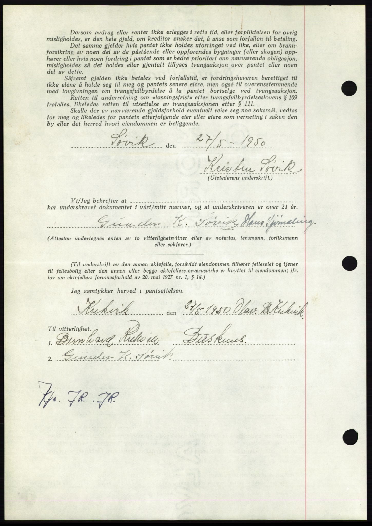 Nordmøre sorenskriveri, AV/SAT-A-4132/1/2/2Ca: Mortgage book no. B106, 1950-1950, Diary no: : 4068/1950