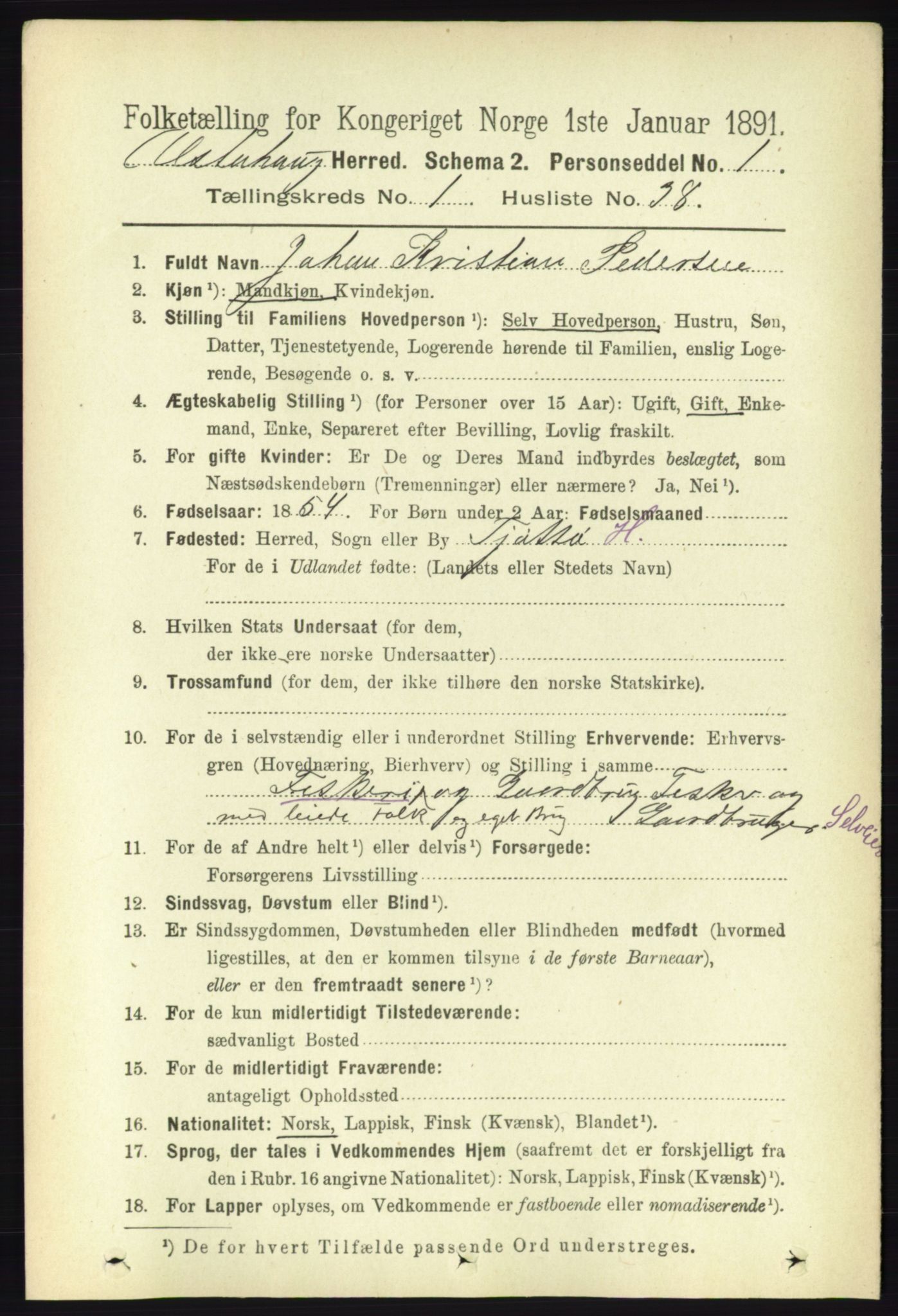 RA, 1891 census for 1820 Alstahaug, 1891, p. 328