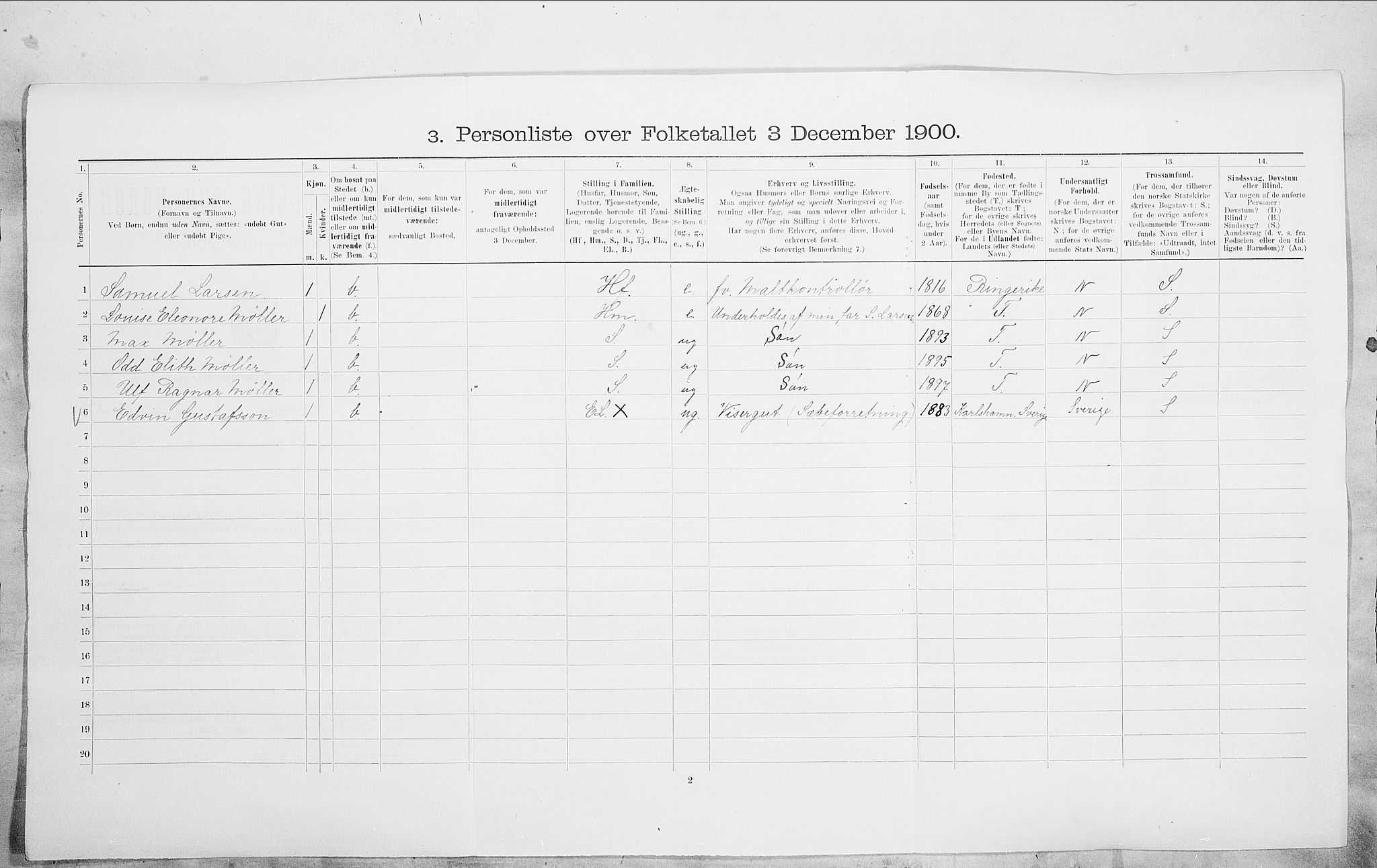 SAO, 1900 census for Kristiania, 1900, p. 93486