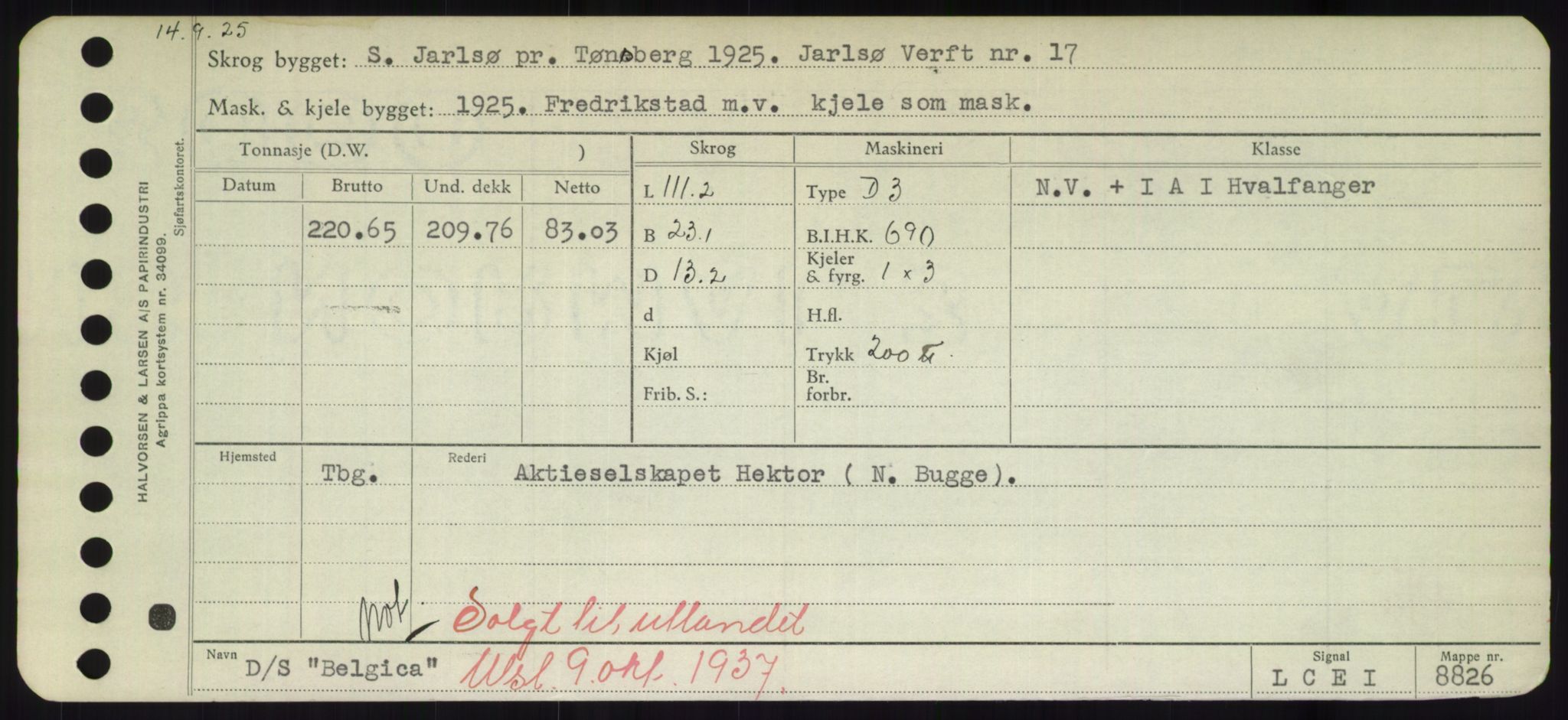 Sjøfartsdirektoratet med forløpere, Skipsmålingen, RA/S-1627/H/Hd/L0003: Fartøy, B-Bev, p. 499