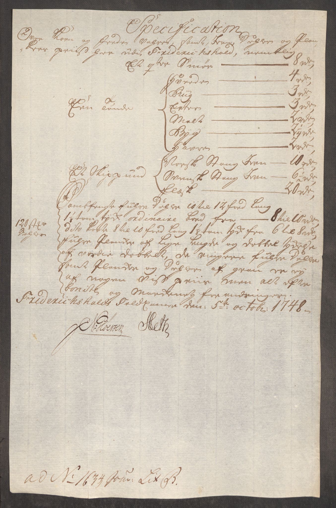 Rentekammeret inntil 1814, Realistisk ordnet avdeling, RA/EA-4070/Oe/L0003: [Ø1]: Priskuranter, 1745-1748, p. 678
