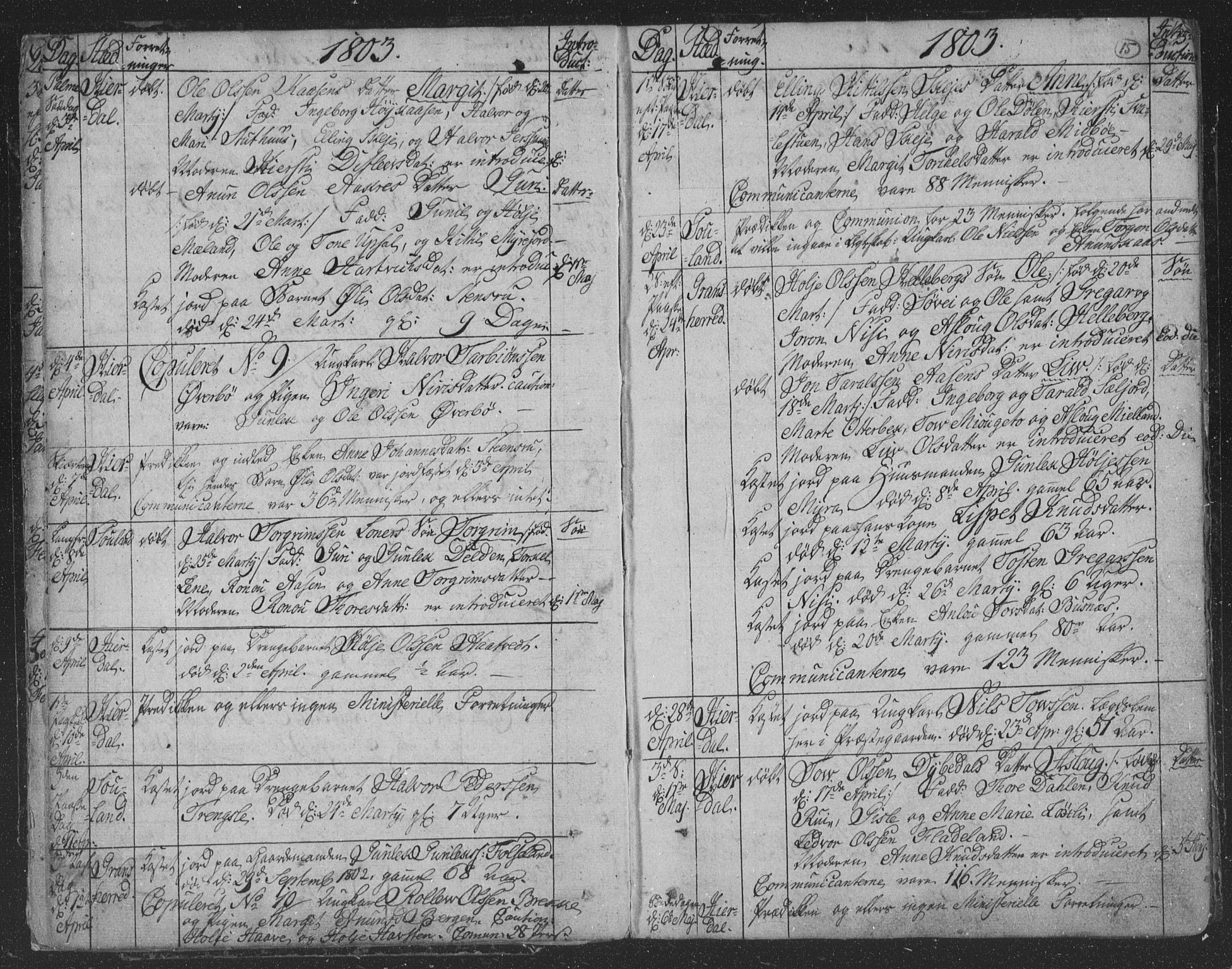 Hjartdal kirkebøker, AV/SAKO-A-270/F/Fa/L0006: Parish register (official) no. I 6, 1801-1814, p. 15