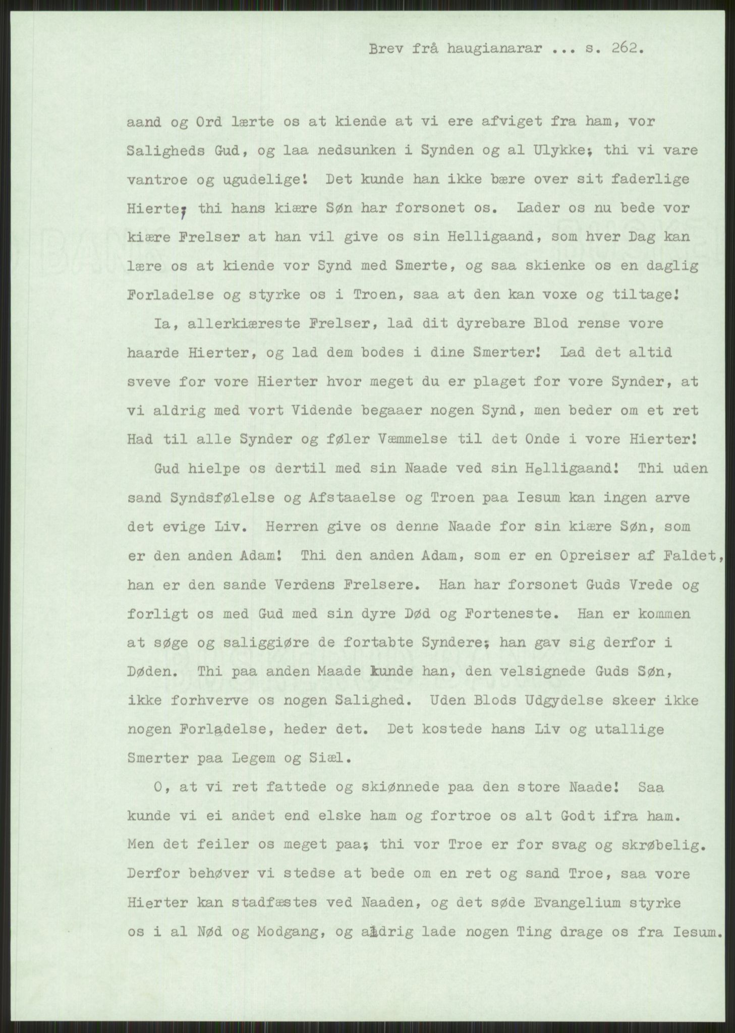 Samlinger til kildeutgivelse, Haugianerbrev, AV/RA-EA-6834/F/L0001: Haugianerbrev I: 1760-1804, 1760-1804, p. 262