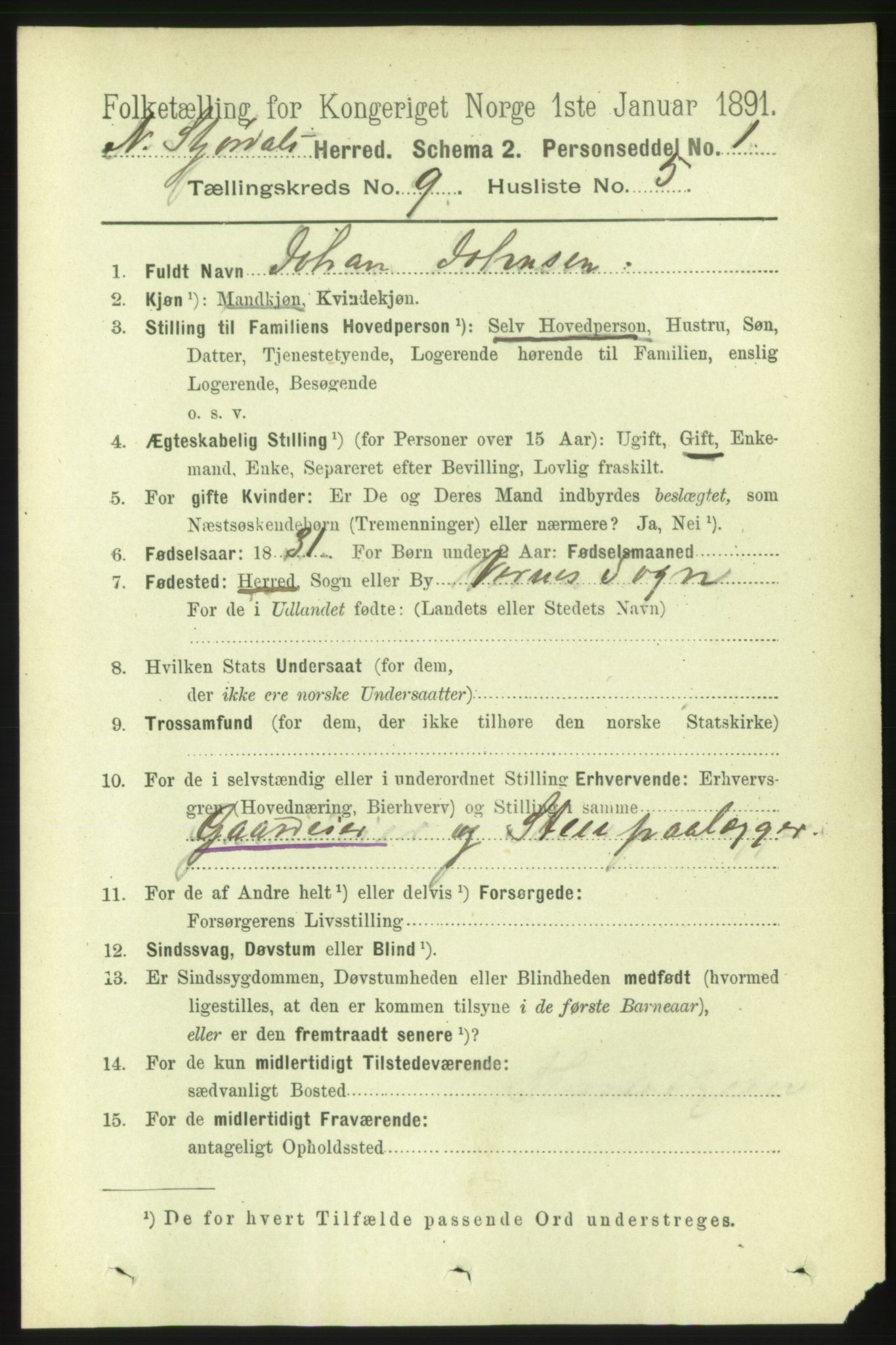 RA, 1891 census for 1714 Nedre Stjørdal, 1891, p. 4862