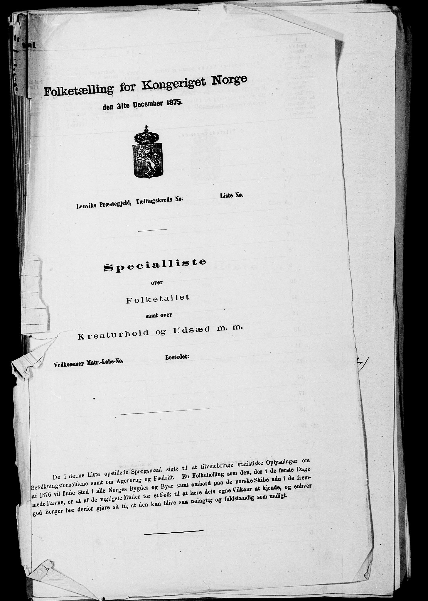 RA, 1875 census for 0218bP Østre Aker, 1875, p. 3019