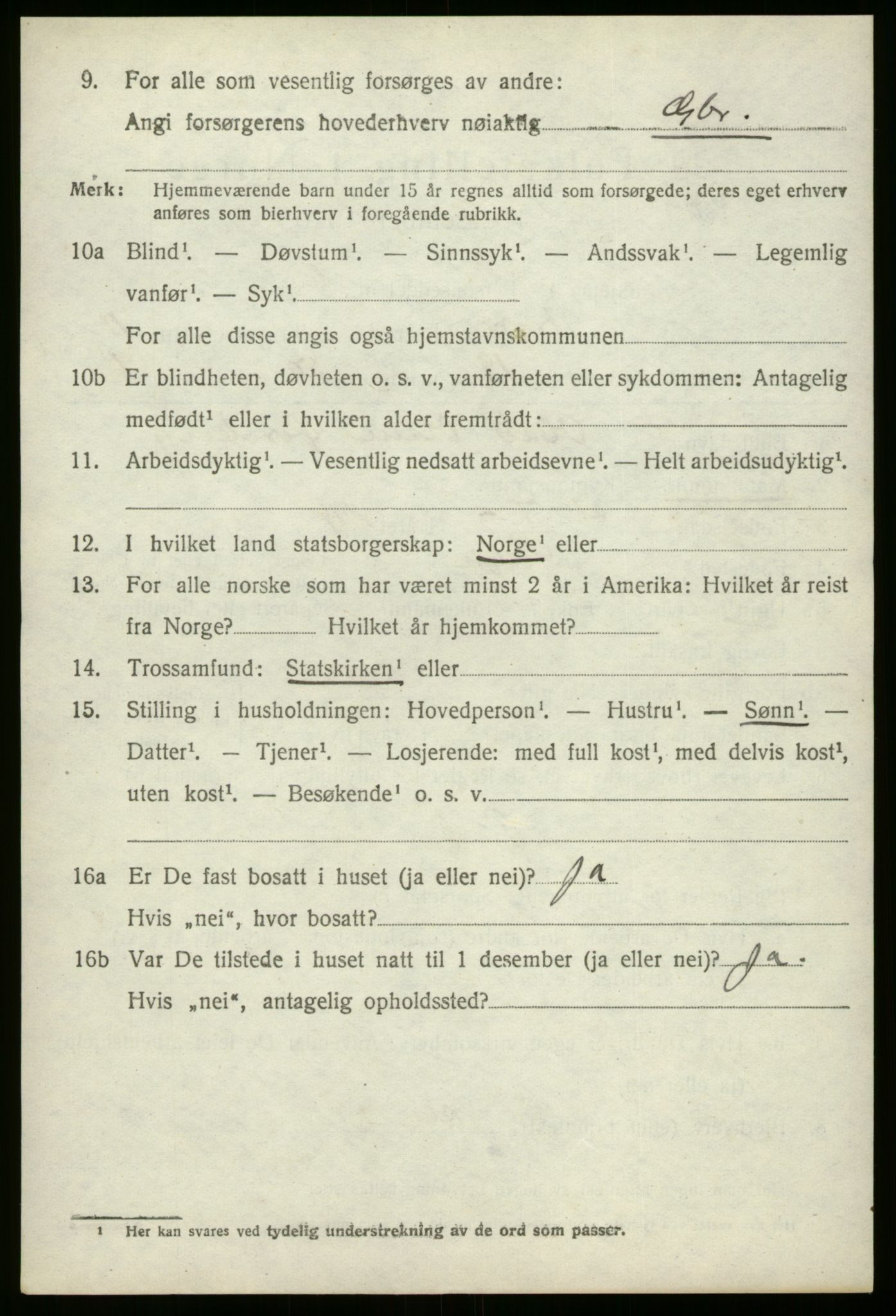 SAB, 1920 census for Stryn, 1920, p. 5453