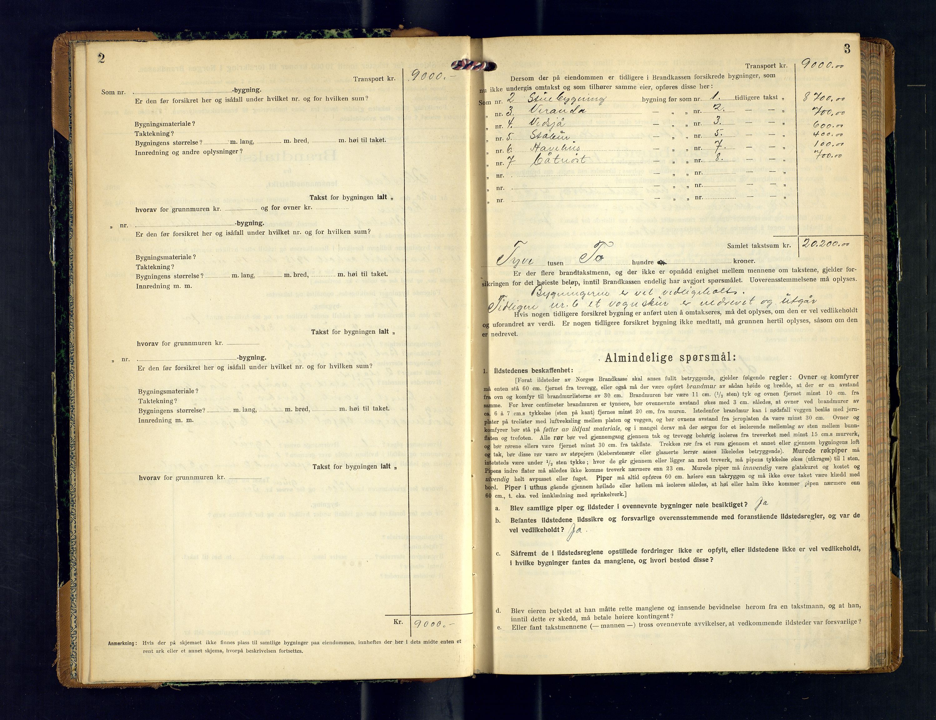 Ibestad lensmannskontor, SATØ/S-1499/F/Fv/Fvh/L0278: Branntakstprotokoller, 1920-1923, p. 2-3