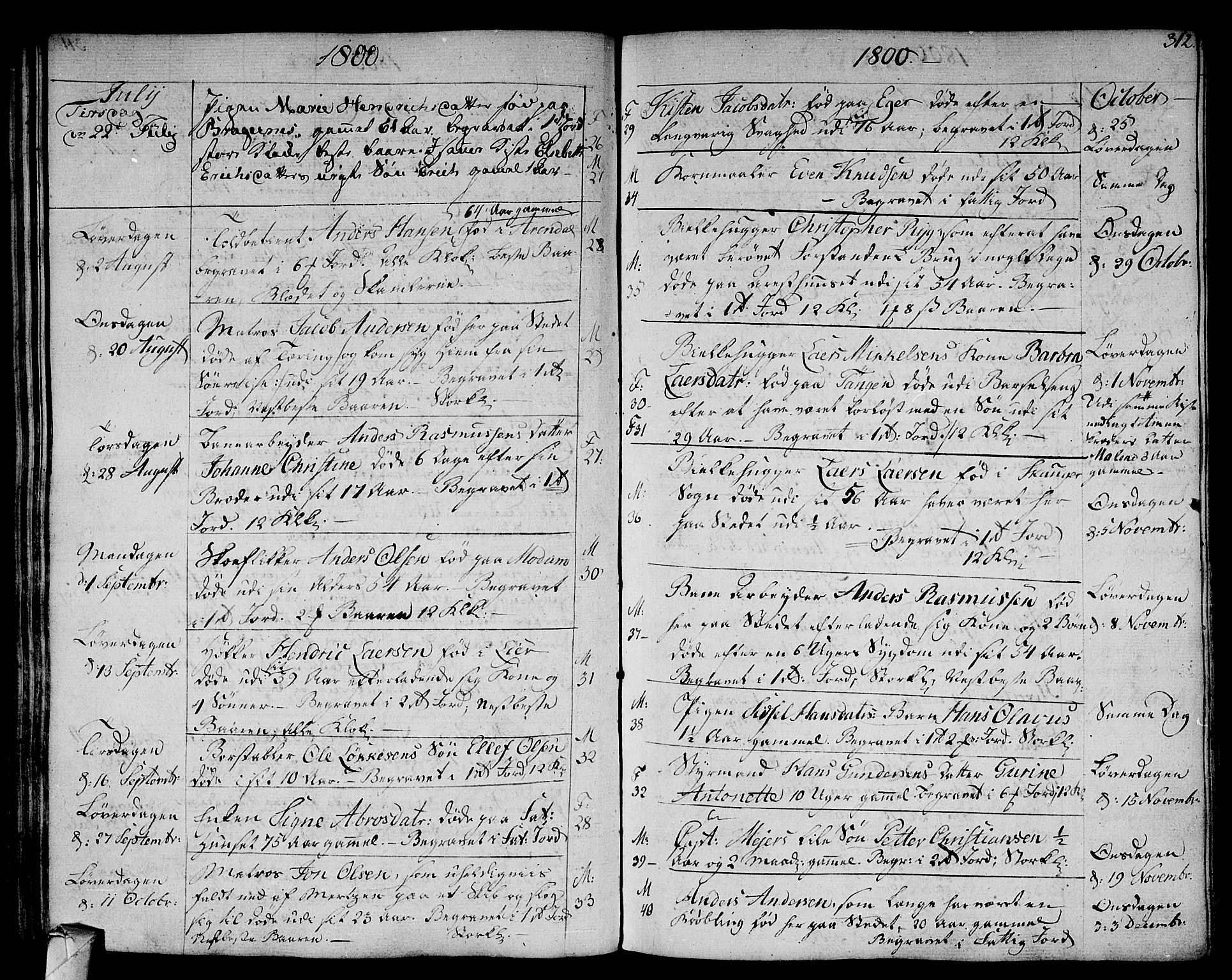 Strømsø kirkebøker, SAKO/A-246/F/Fa/L0010: Parish register (official) no. I 10, 1792-1822, p. 312