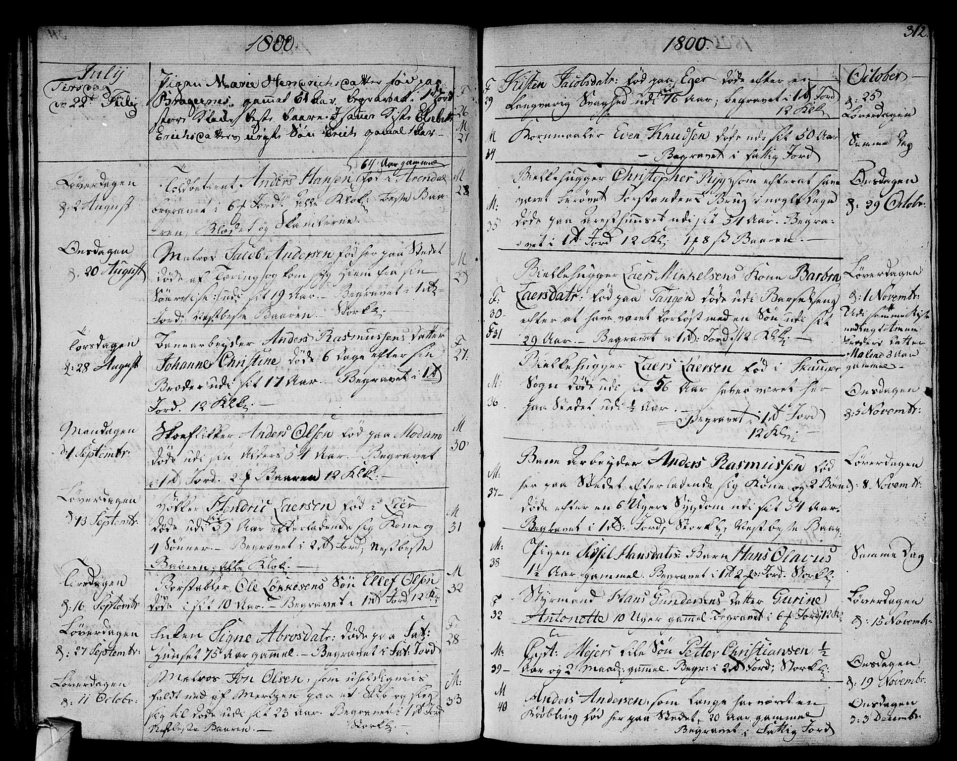 Strømsø kirkebøker, AV/SAKO-A-246/F/Fa/L0010: Parish register (official) no. I 10, 1792-1822, p. 312