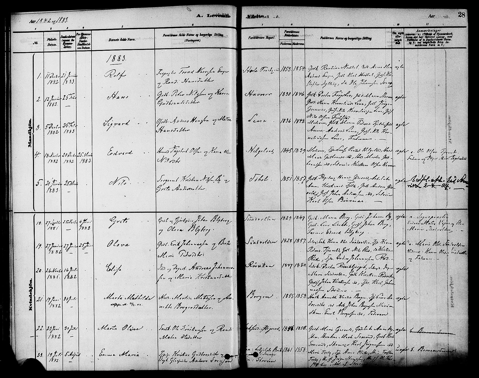 Hole kirkebøker, SAKO/A-228/F/Fa/L0008: Parish register (official) no. I 8, 1878-1891, p. 28