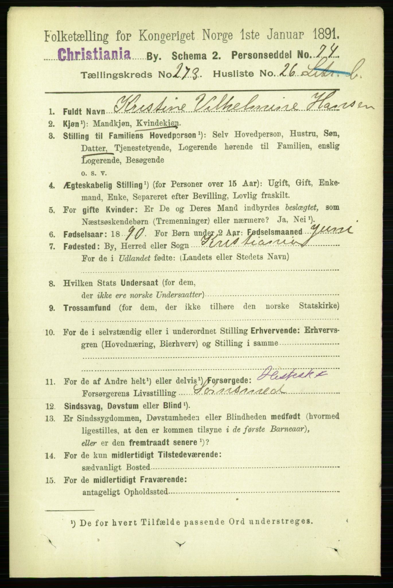 RA, 1891 census for 0301 Kristiania, 1891, p. 166340
