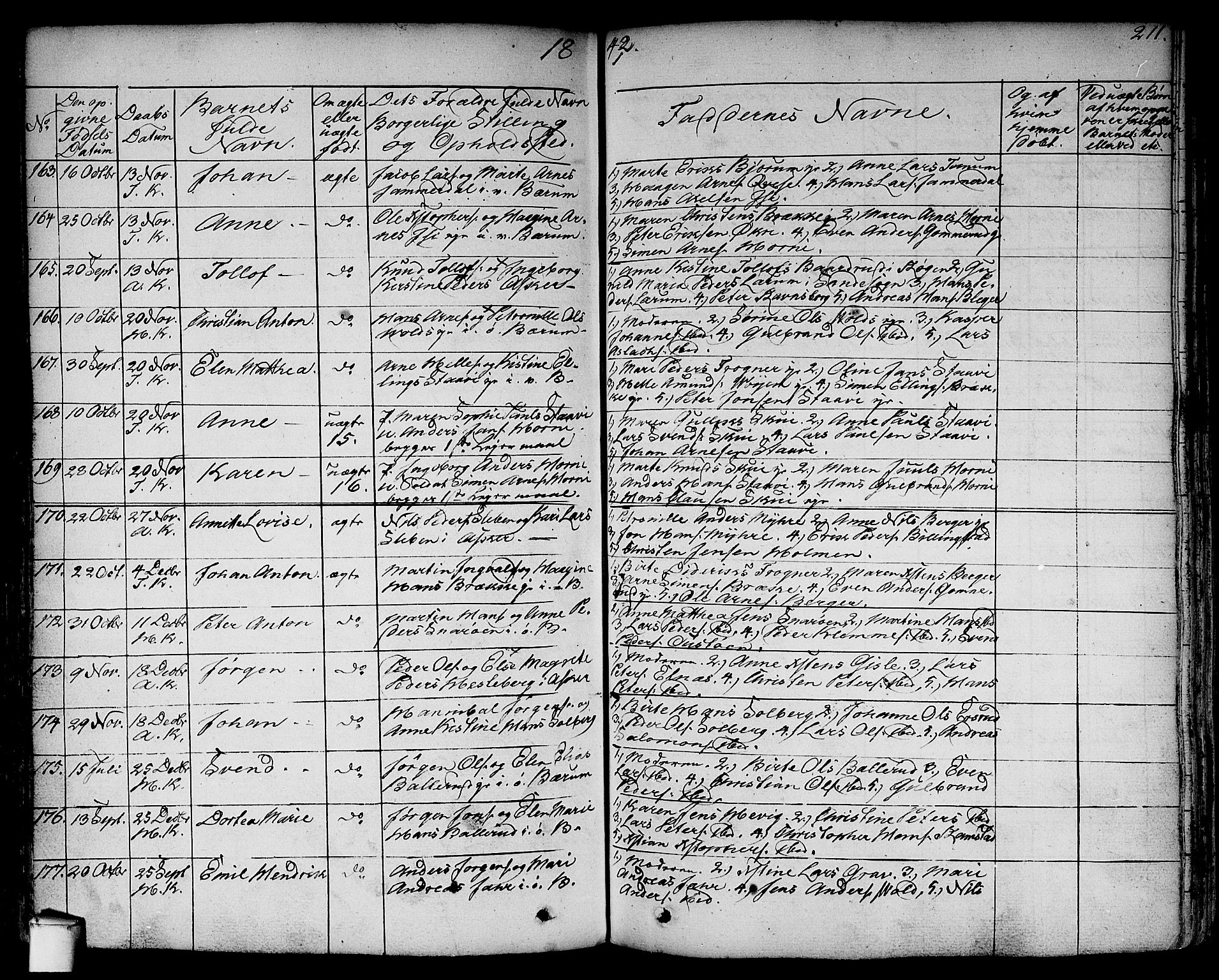 Asker prestekontor Kirkebøker, SAO/A-10256a/F/Fa/L0007: Parish register (official) no. I 7, 1825-1864, p. 211