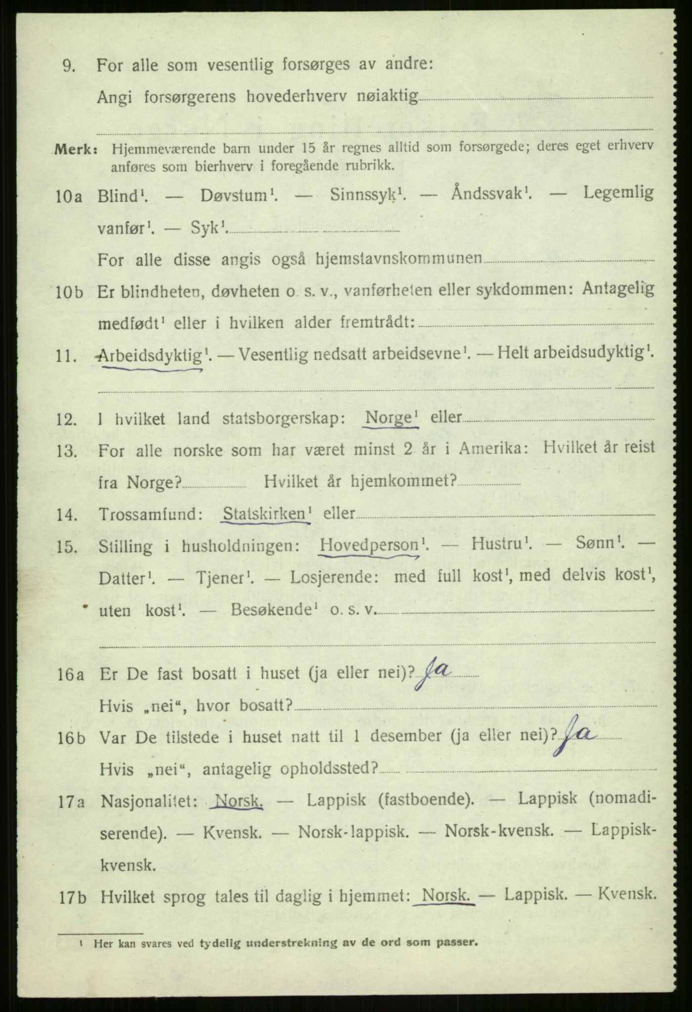 SATØ, 1920 census for Malangen, 1920, p. 801