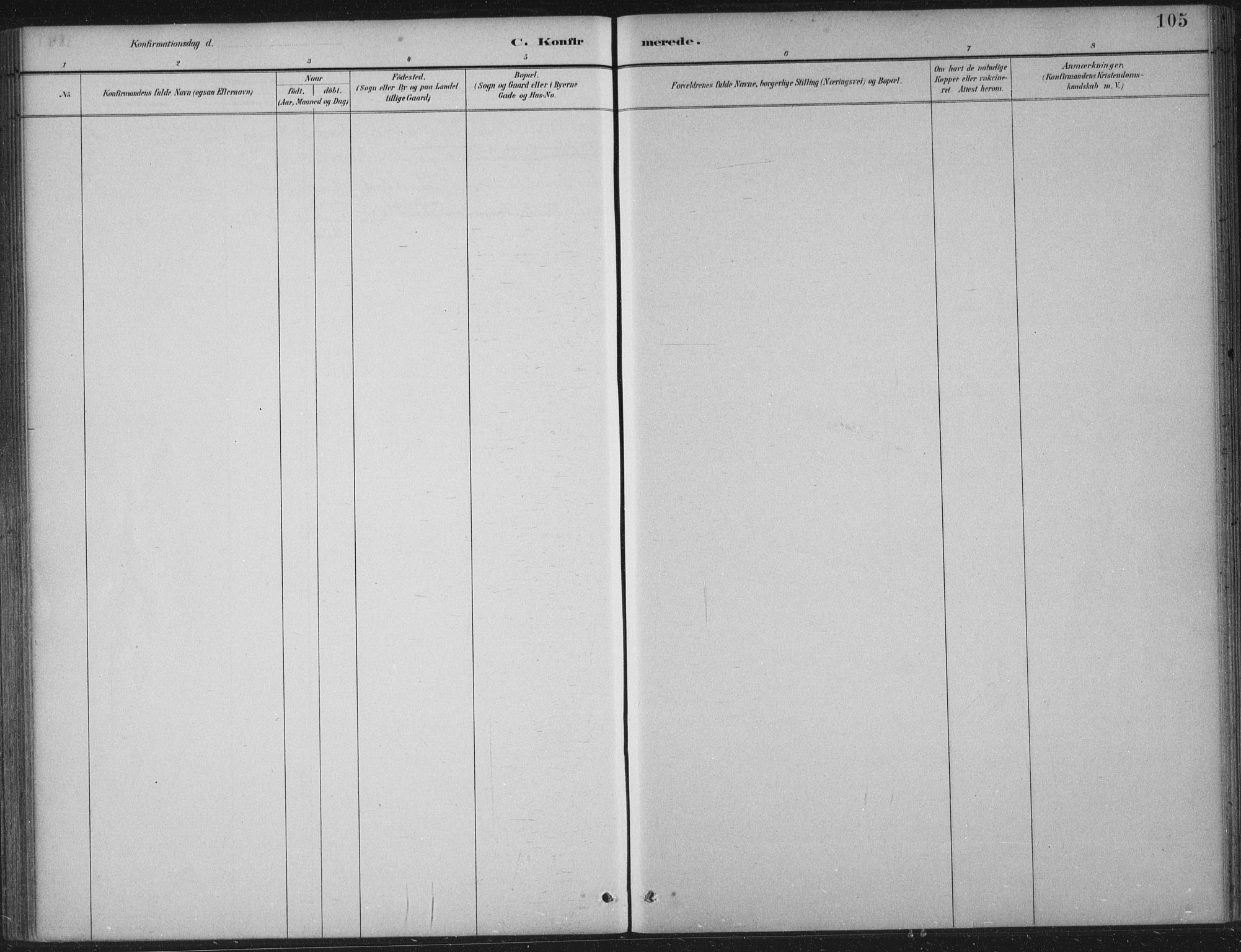 Vikedal sokneprestkontor, AV/SAST-A-101840/01/IV: Parish register (official) no. A 12, 1886-1929, p. 105