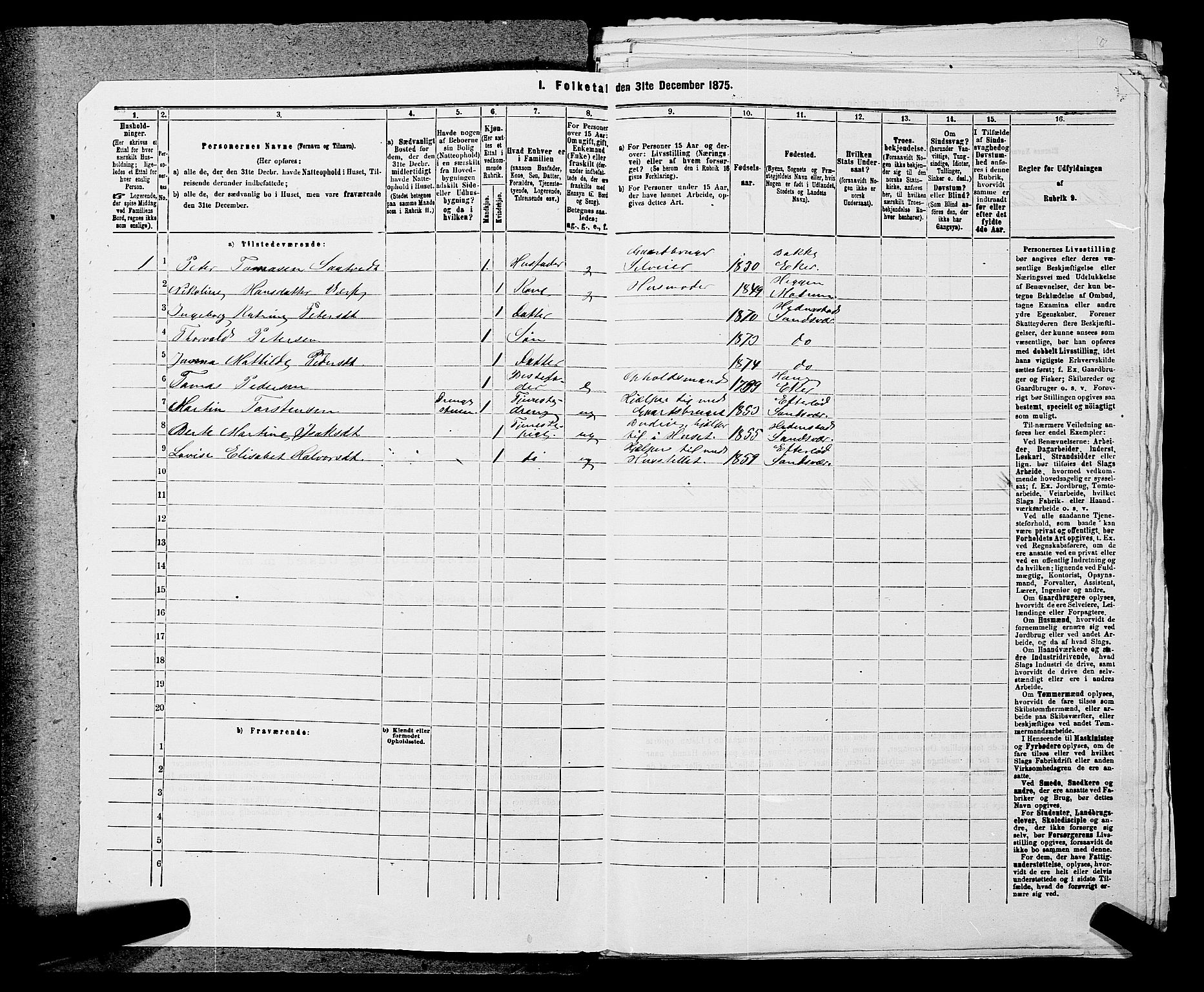 SAKO, 1875 census for 0629P Sandsvær, 1875, p. 1576