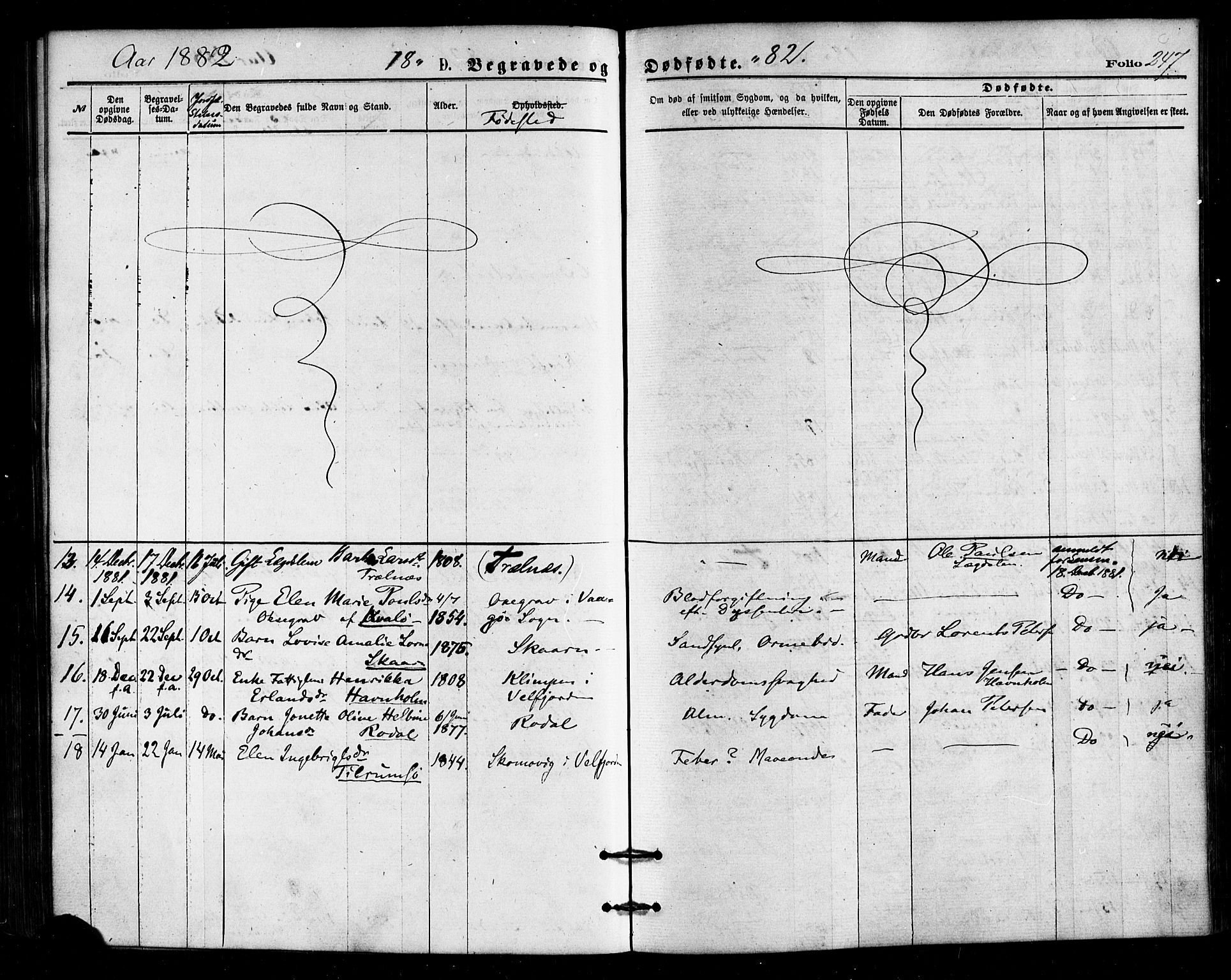 Ministerialprotokoller, klokkerbøker og fødselsregistre - Nordland, SAT/A-1459/813/L0199: Parish register (official) no. 813A09, 1875-1885, p. 247