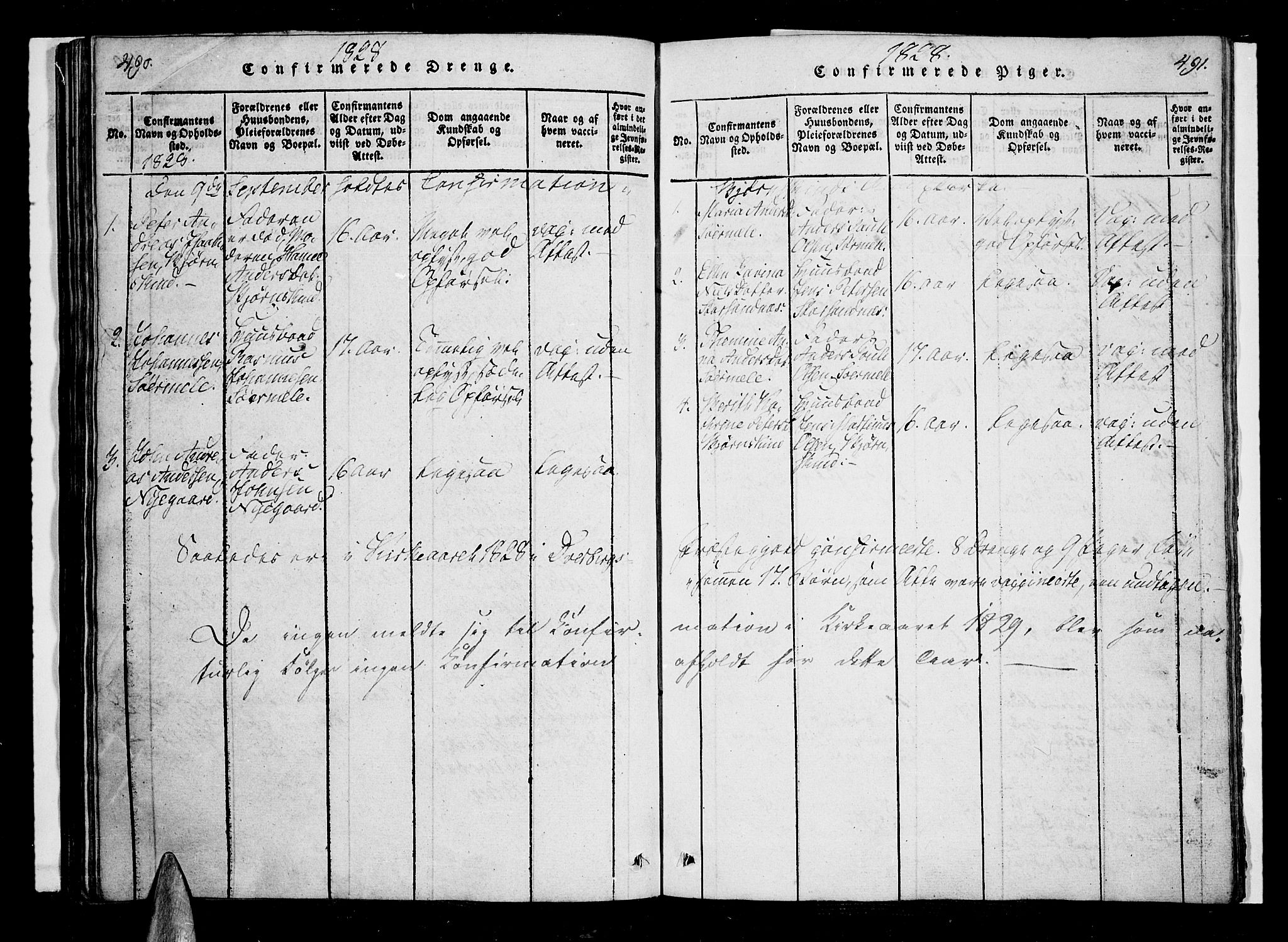 Ministerialprotokoller, klokkerbøker og fødselsregistre - Nordland, AV/SAT-A-1459/897/L1395: Parish register (official) no. 897A03, 1820-1841, p. 490-491