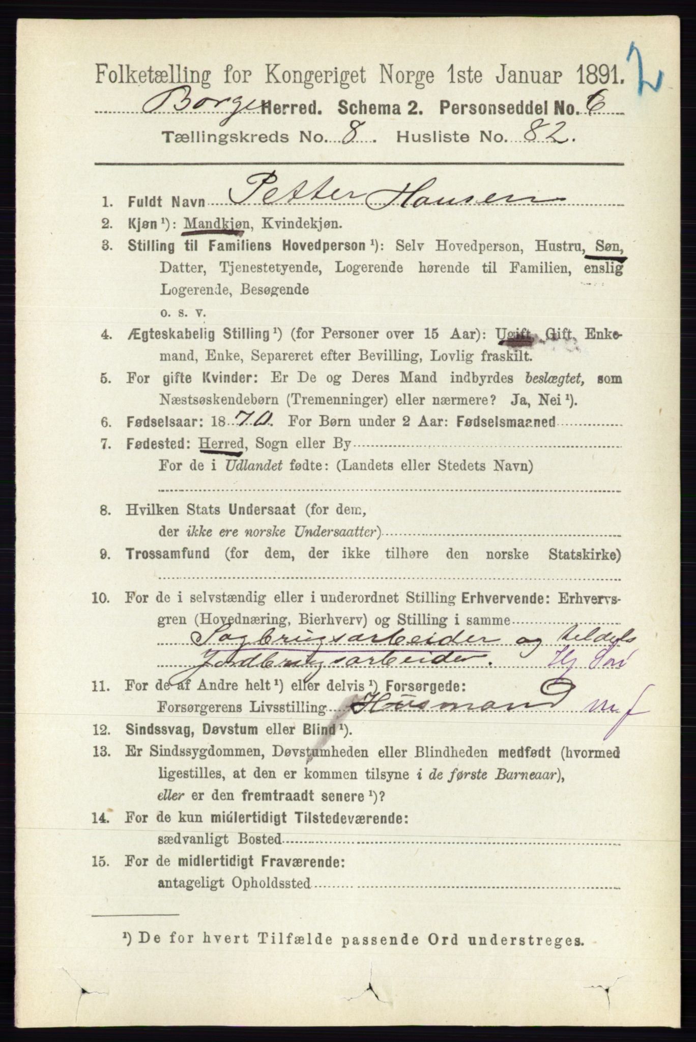 RA, 1891 census for 0113 Borge, 1891, p. 5678