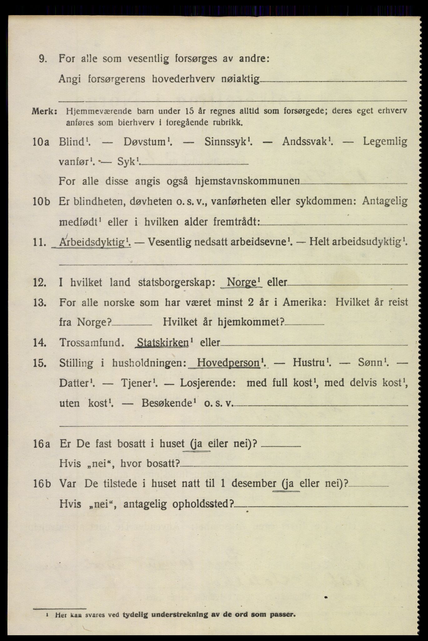 SAH, 1920 census for Vestre Slidre, 1920, p. 5699