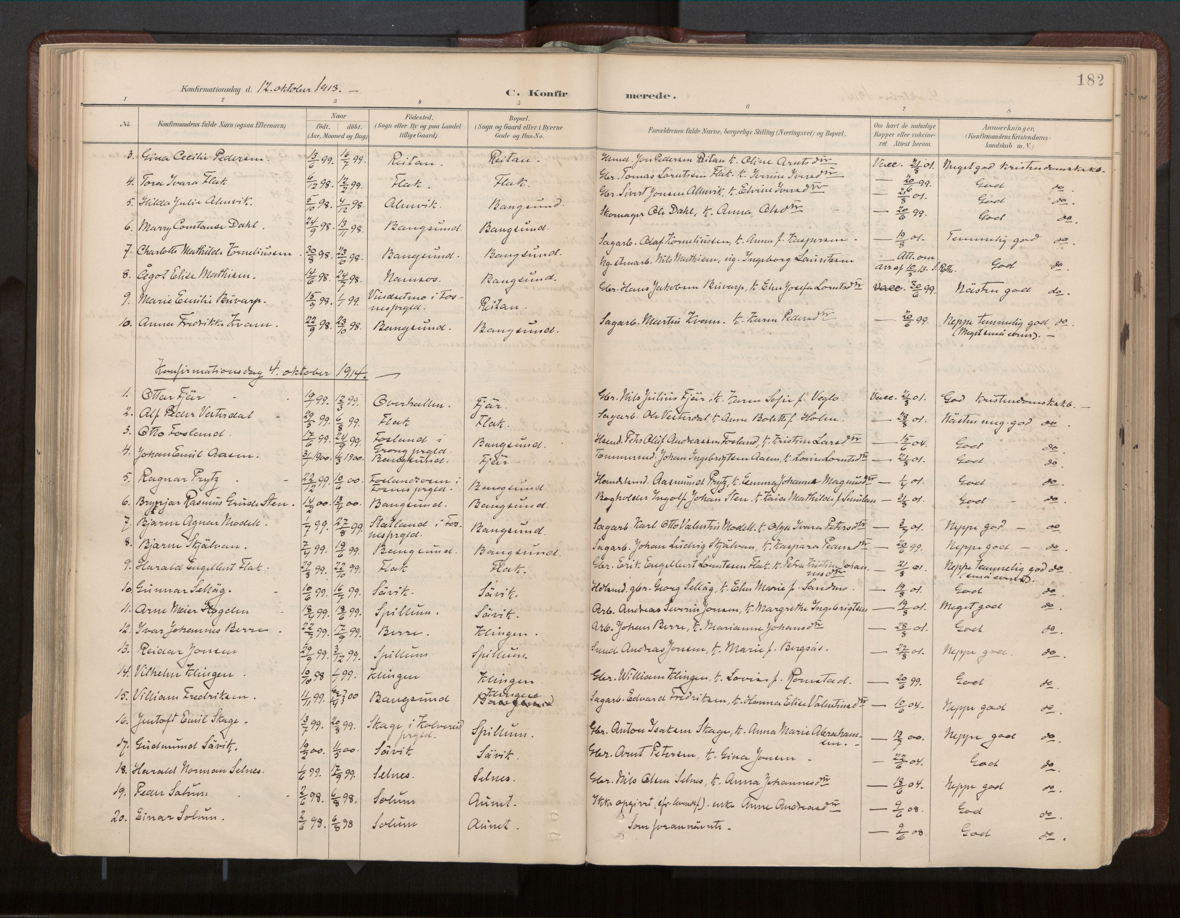 Ministerialprotokoller, klokkerbøker og fødselsregistre - Nord-Trøndelag, SAT/A-1458/770/L0589: Parish register (official) no. 770A03, 1887-1929, p. 182