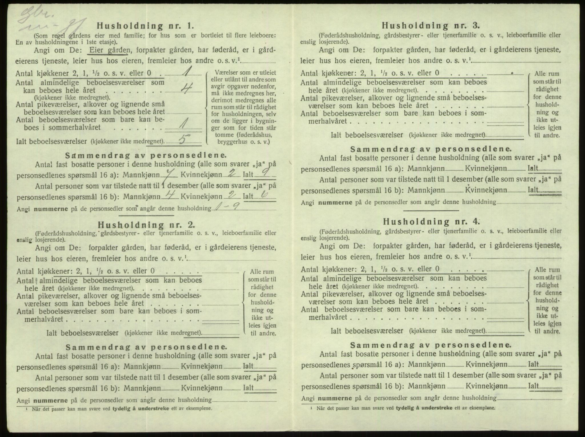 SAB, 1920 census for Gloppen, 1920, p. 428