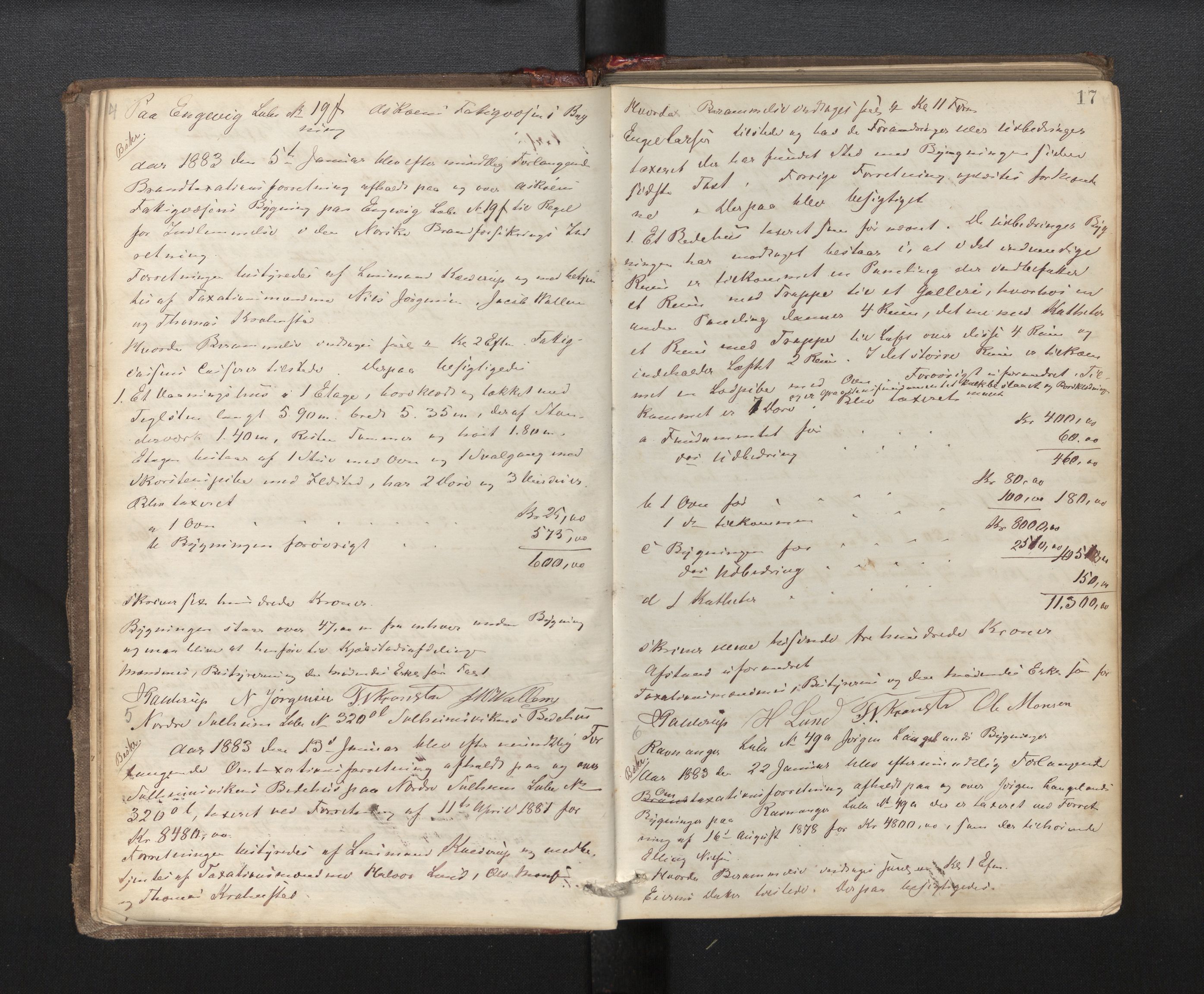 Lensmannen i Årstad, AV/SAB-A-36201/0012/L0007: Branntakstprotokoll, 1882-1889, p. 17