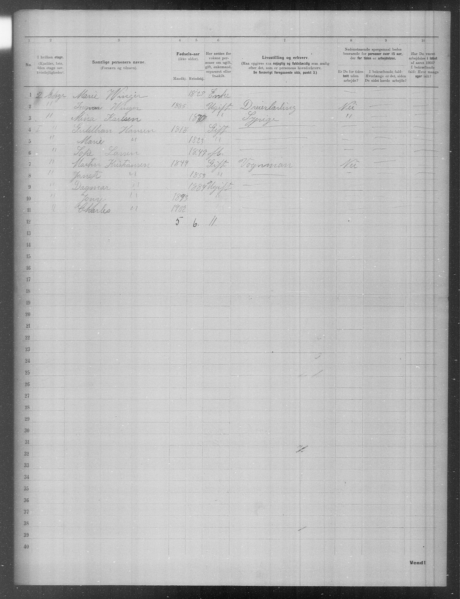 OBA, Municipal Census 1903 for Kristiania, 1903, p. 10669