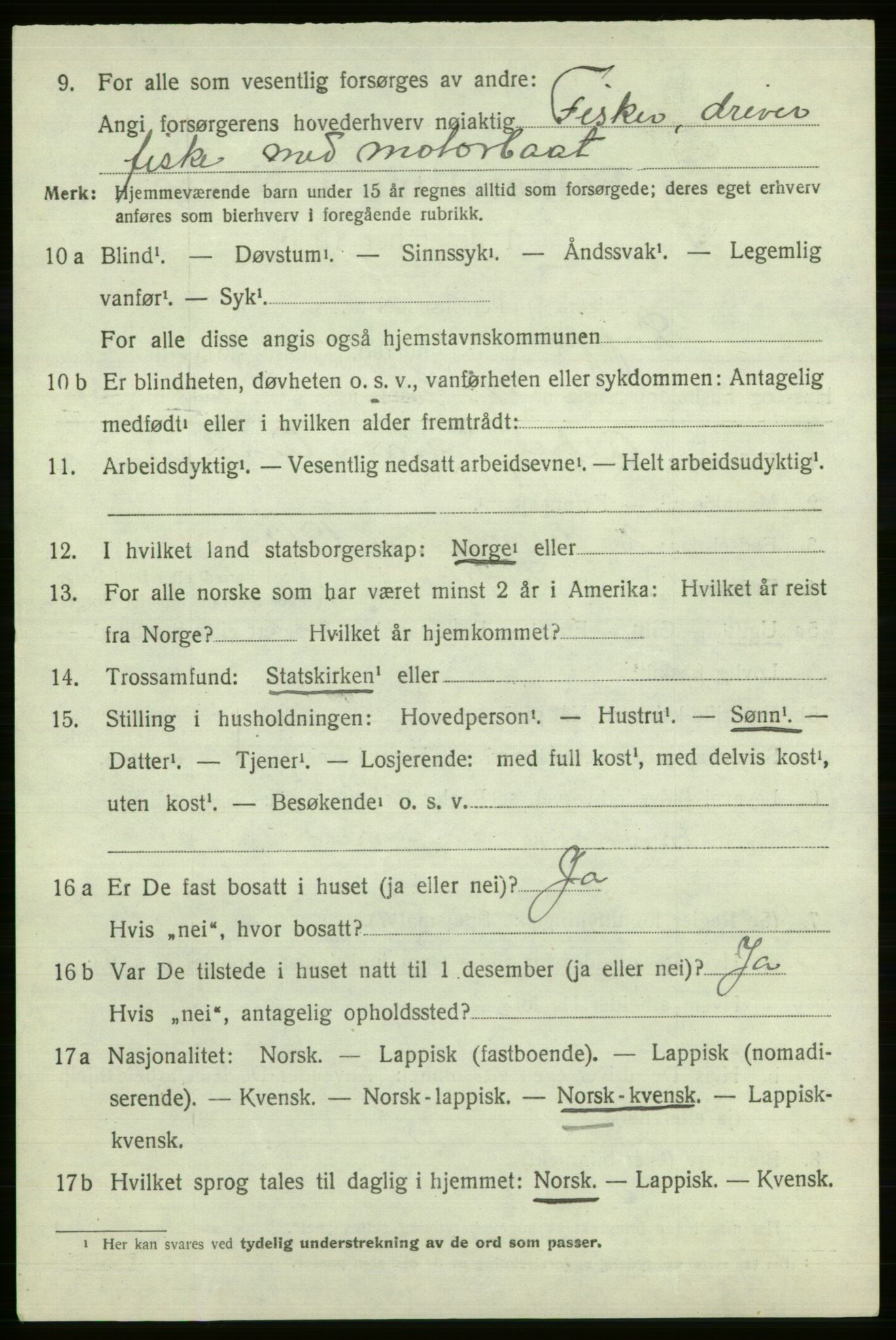 SATØ, 1920 census for Loppa, 1920, p. 2701