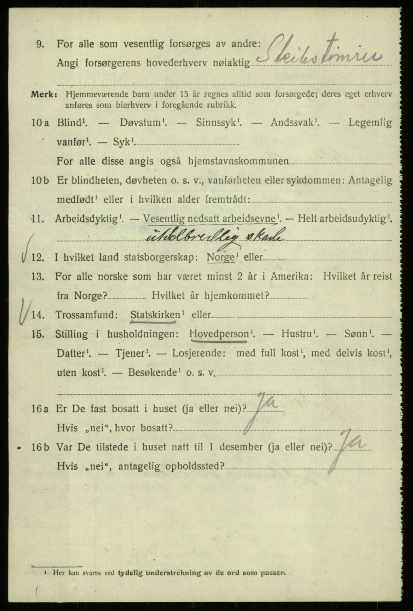 SAB, 1920 census for Bergen, 1920, p. 226751