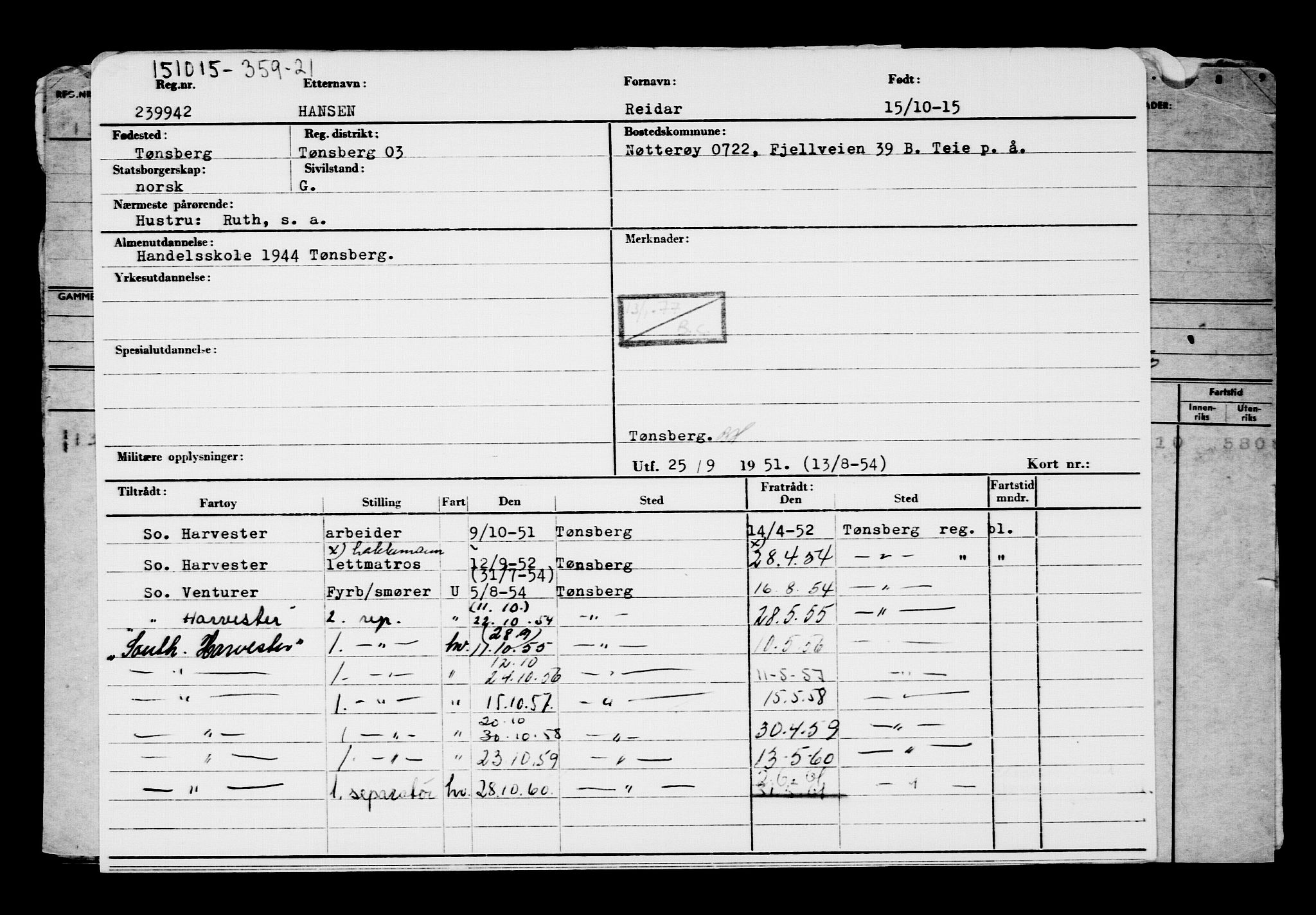 Direktoratet for sjømenn, AV/RA-S-3545/G/Gb/L0134: Hovedkort, 1915, p. 8