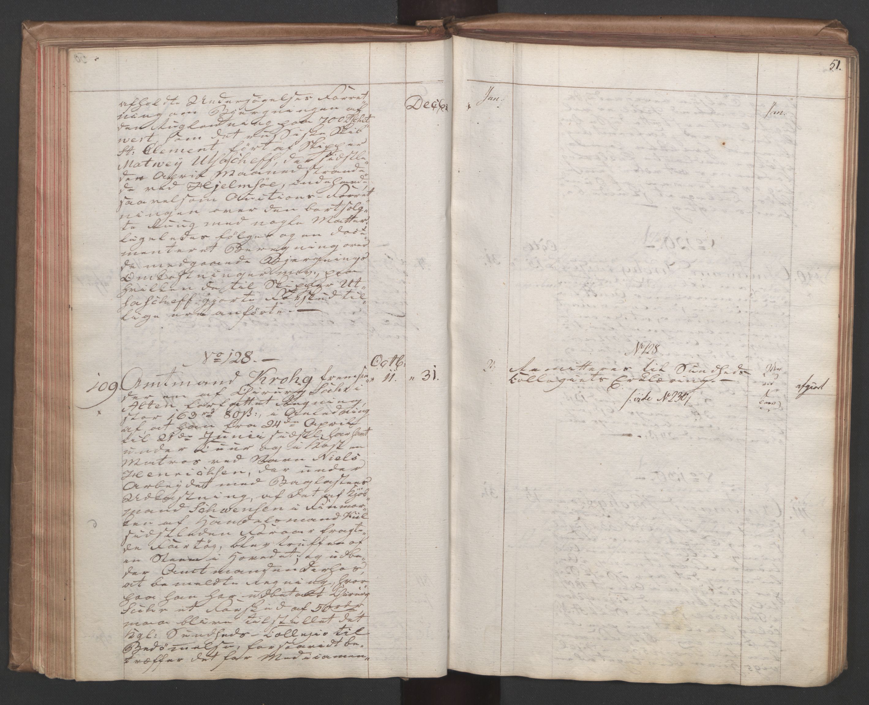 Stattholderembetet 1810-1814, 1. kontor (Kontor A), AV/RA-EA-2872/Ab/L0001: Referatprotokoll,  j.nr. 1-309,  l.nr. 1-379, 1810-1811, p. 50b-51a
