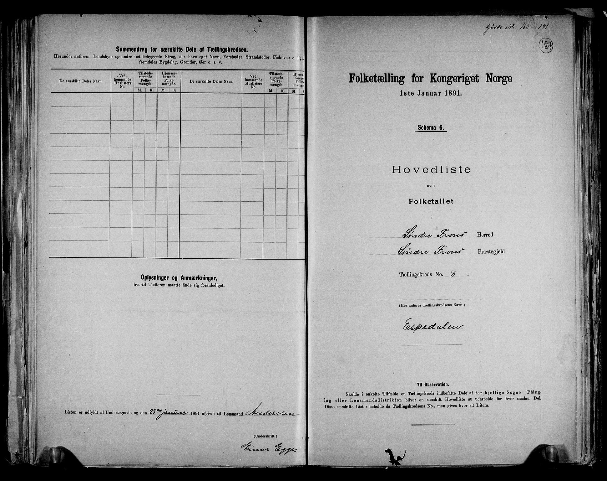 RA, 1891 census for 0519 Sør-Fron, 1891, p. 20