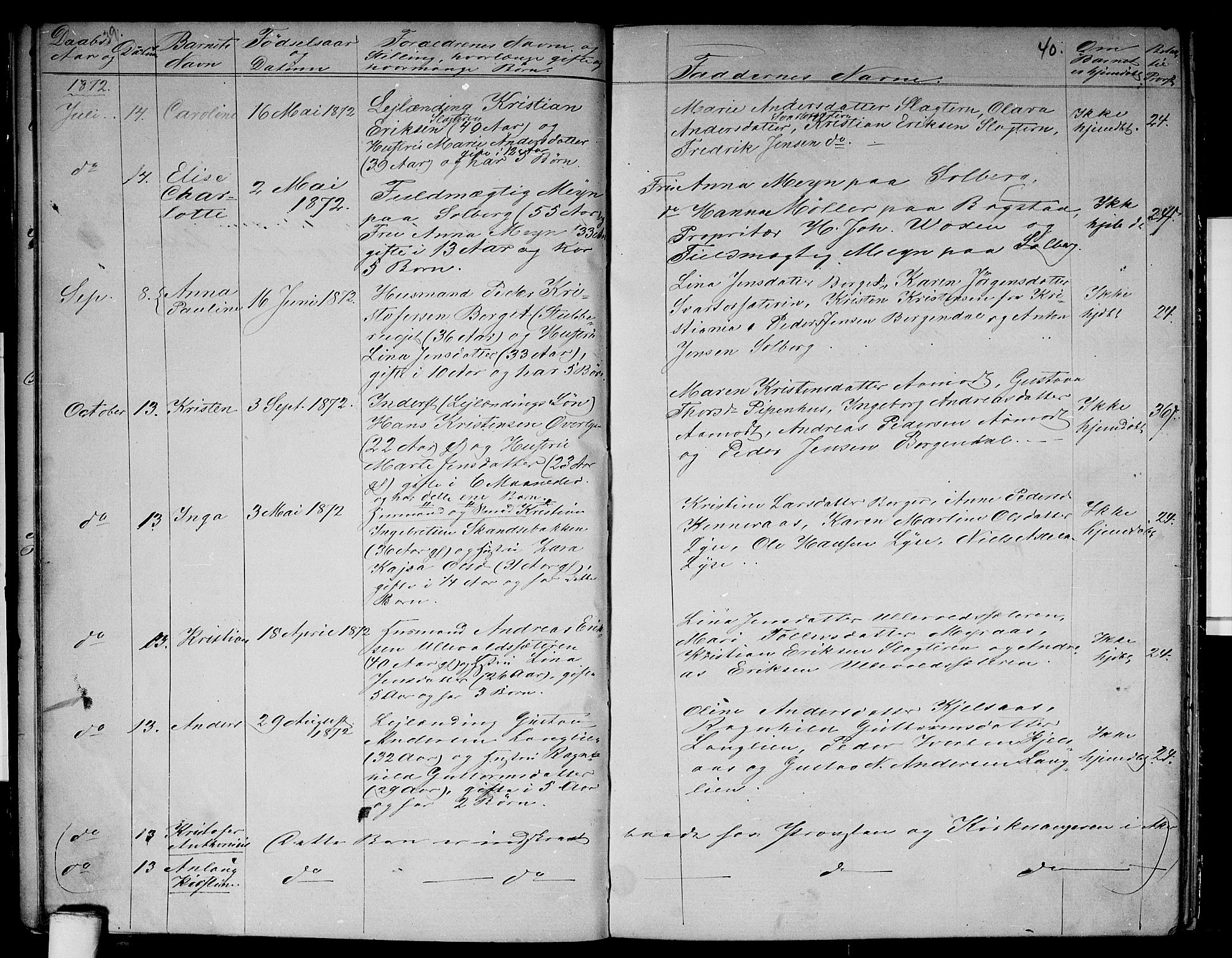 Vestre Aker prestekontor Kirkebøker, AV/SAO-A-10025/G/Gb/L0001: Parish register (copy) no. II 1, 1865-1881, p. 39-40