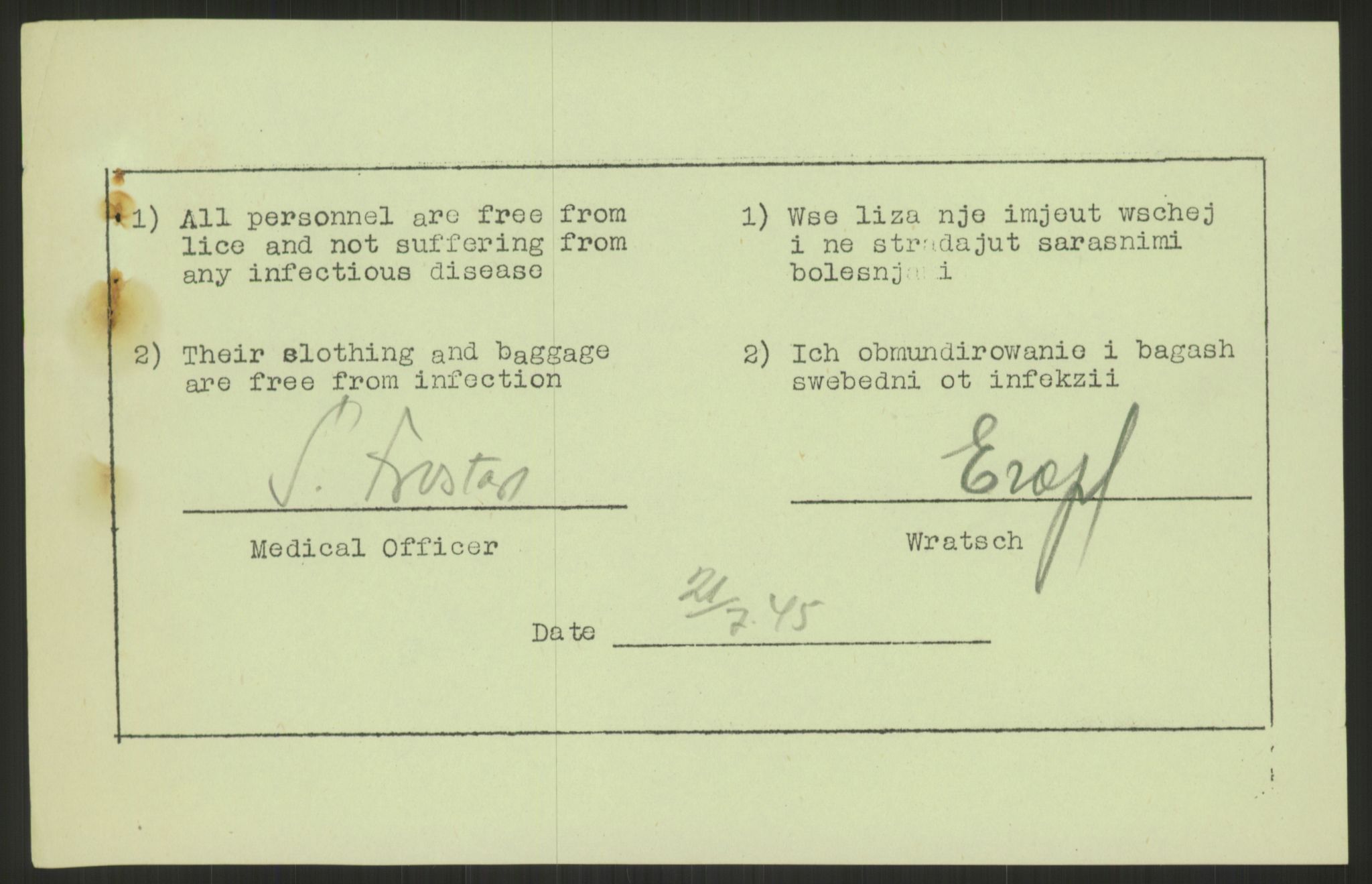 Flyktnings- og fangedirektoratet, Repatrieringskontoret, AV/RA-S-1681/D/Db/L0023: Displaced Persons (DPs) og sivile tyskere, 1945-1948, p. 41