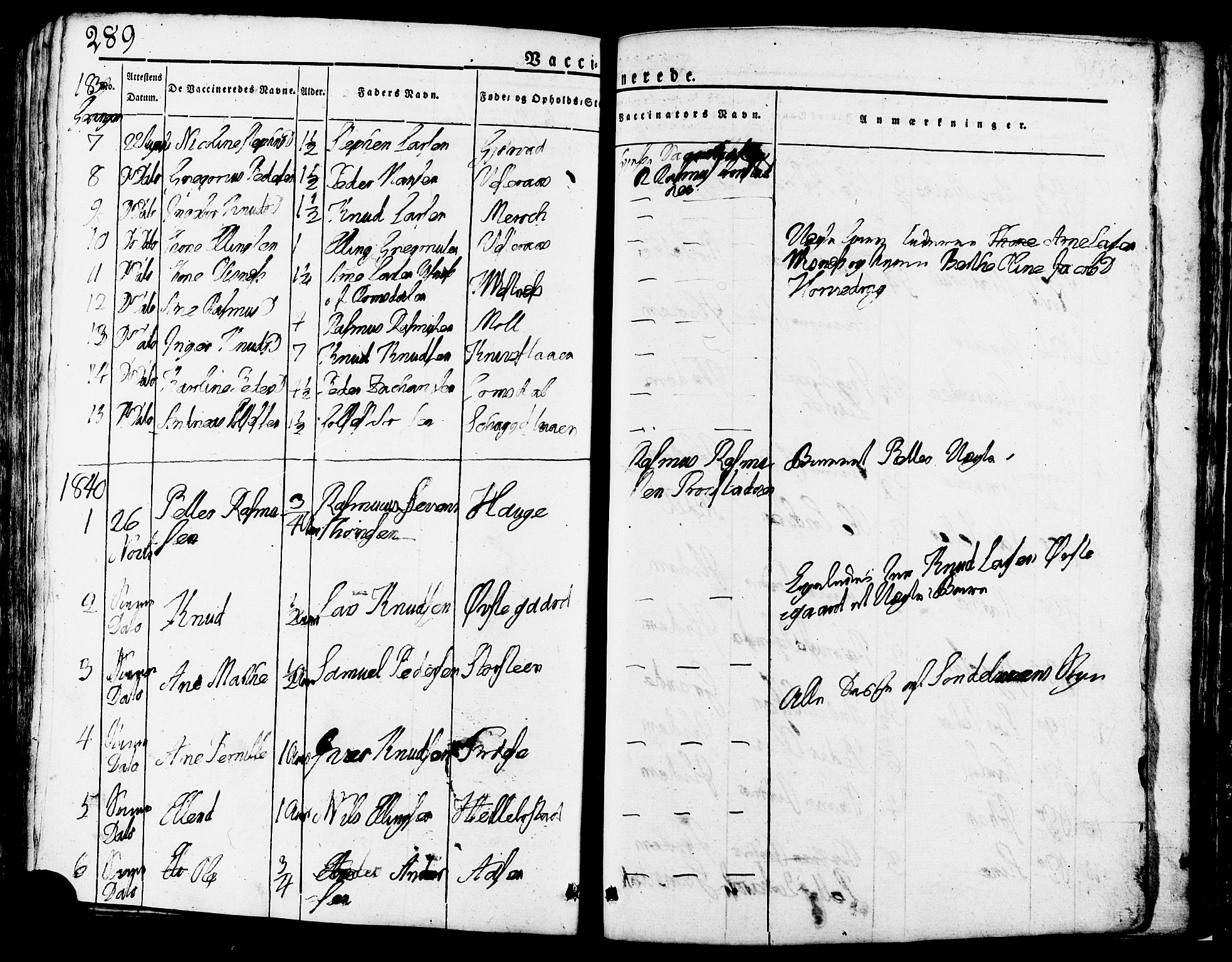 Ministerialprotokoller, klokkerbøker og fødselsregistre - Møre og Romsdal, AV/SAT-A-1454/517/L0221: Parish register (official) no. 517A01, 1827-1858, p. 289