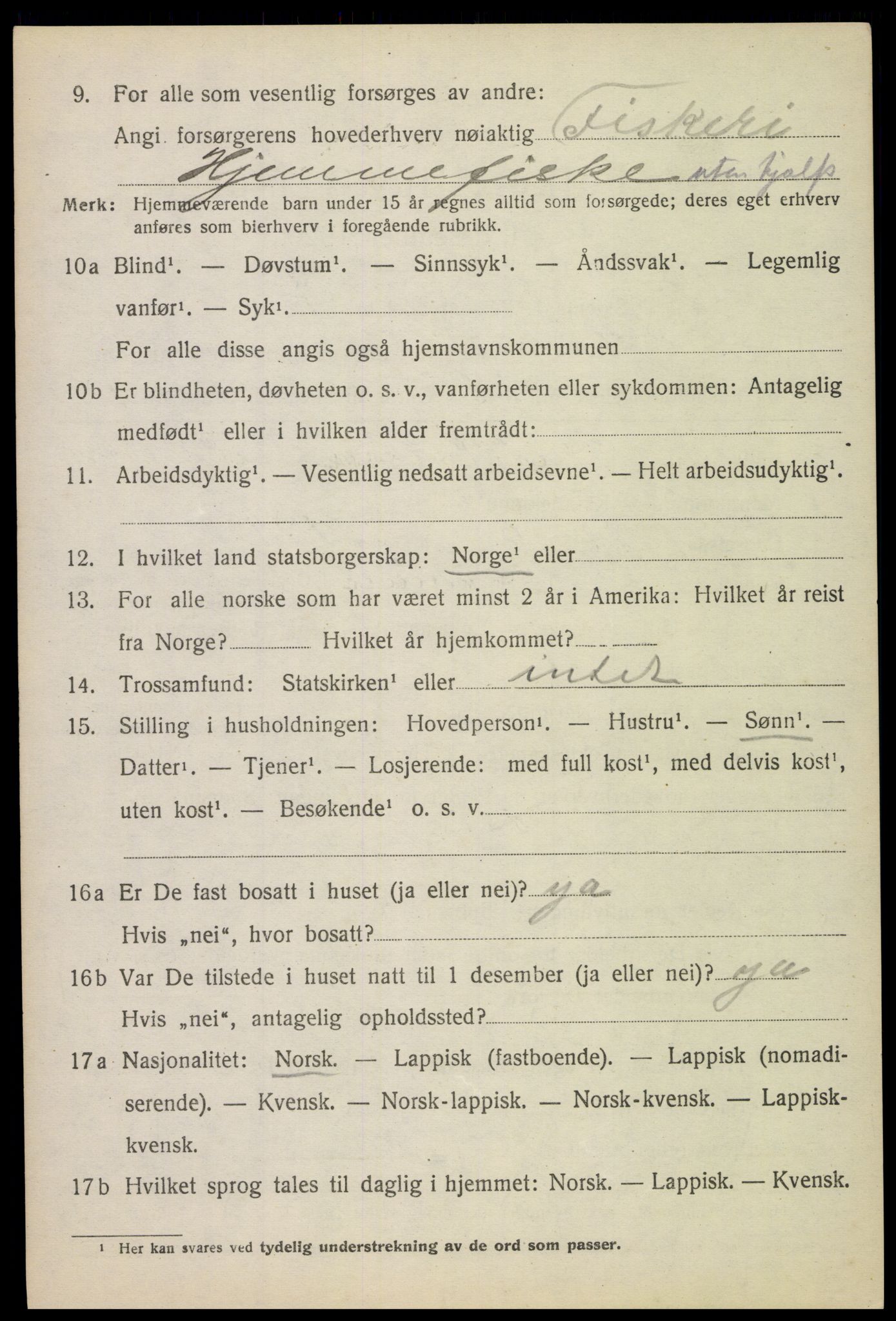 SAT, 1920 census for Hadsel, 1920, p. 5267