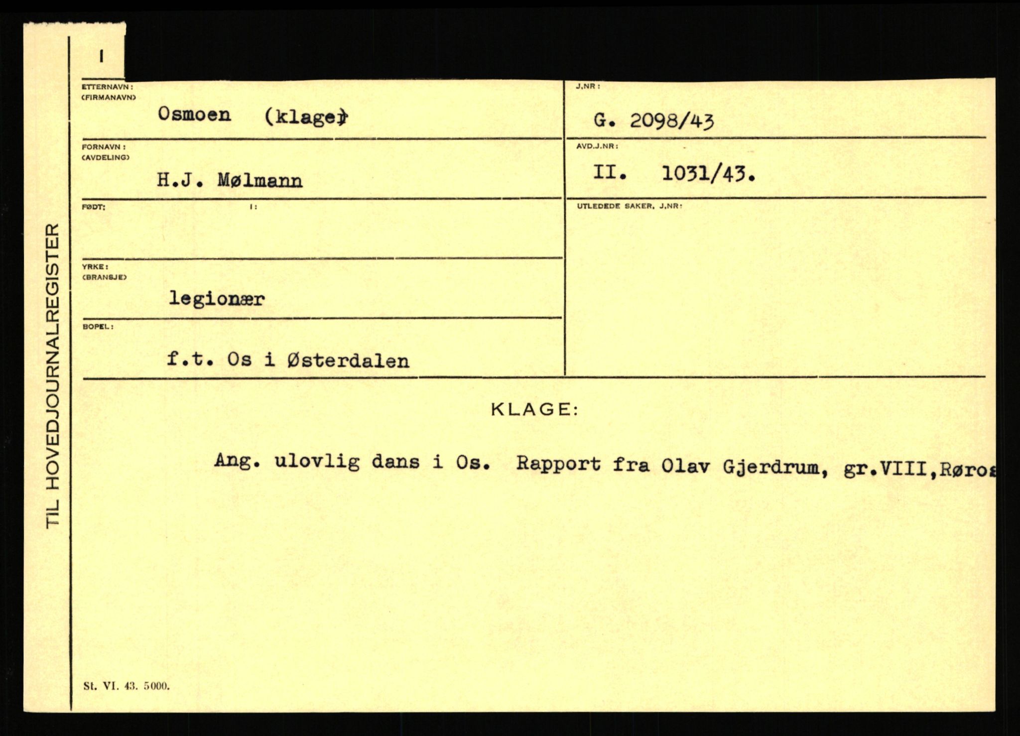Statspolitiet - Hovedkontoret / Osloavdelingen, AV/RA-S-1329/C/Ca/L0012: Oanæs - Quistgaard	, 1943-1945, p. 2640