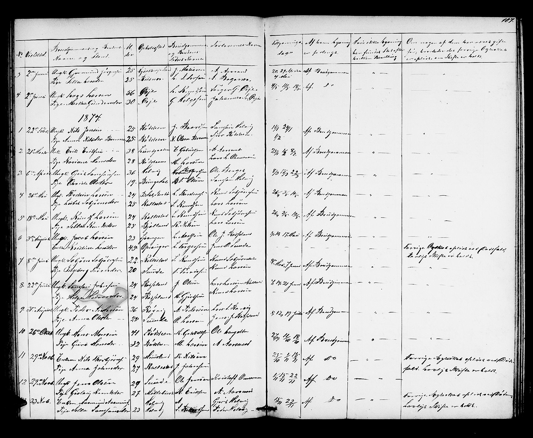 Husnes Sokneprestembete, AV/SAB-A-75901/H/Hab: Parish register (copy) no. A 1, 1856-1880, p. 107