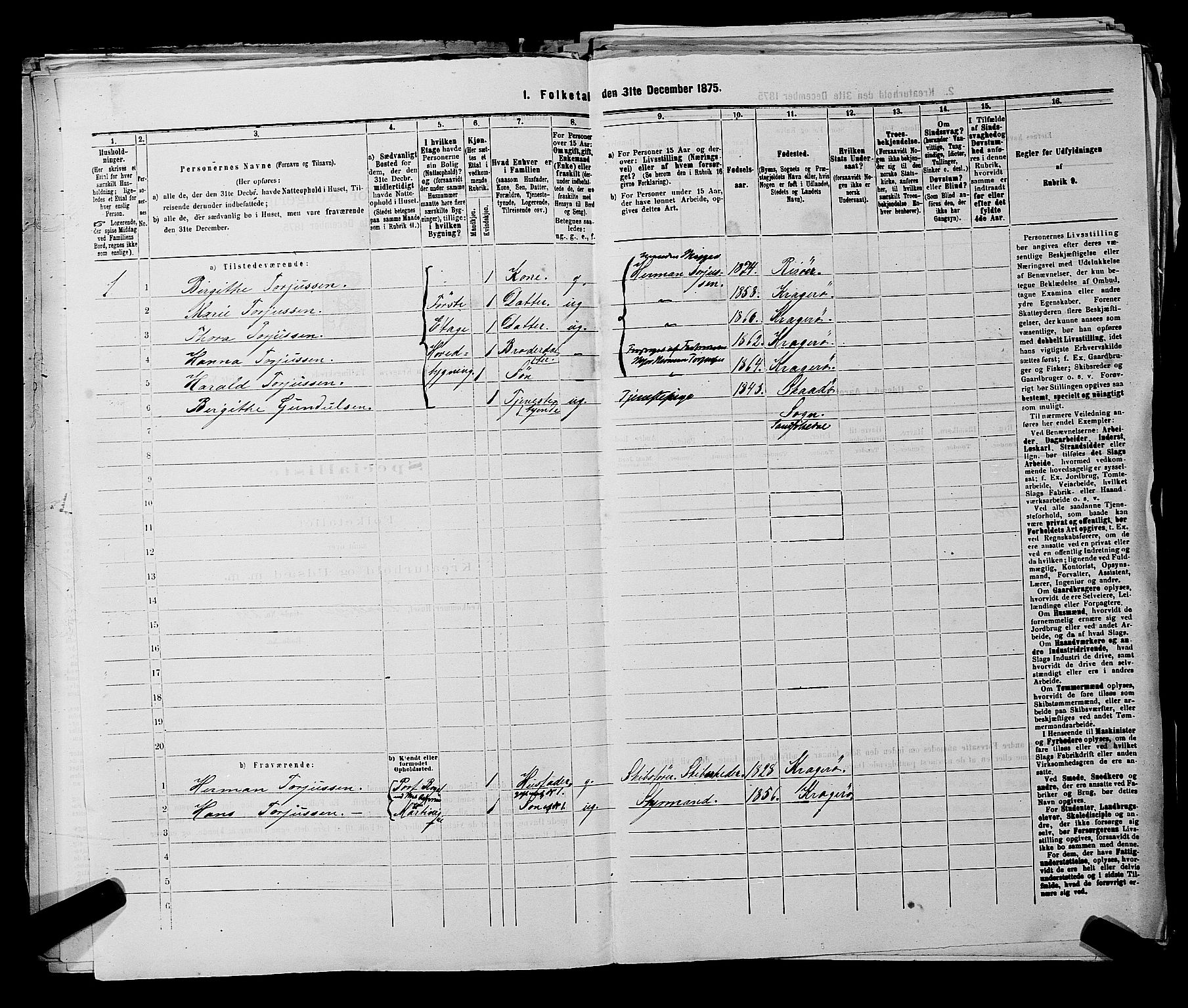 SAKO, 1875 census for 0801P Kragerø, 1875, p. 472