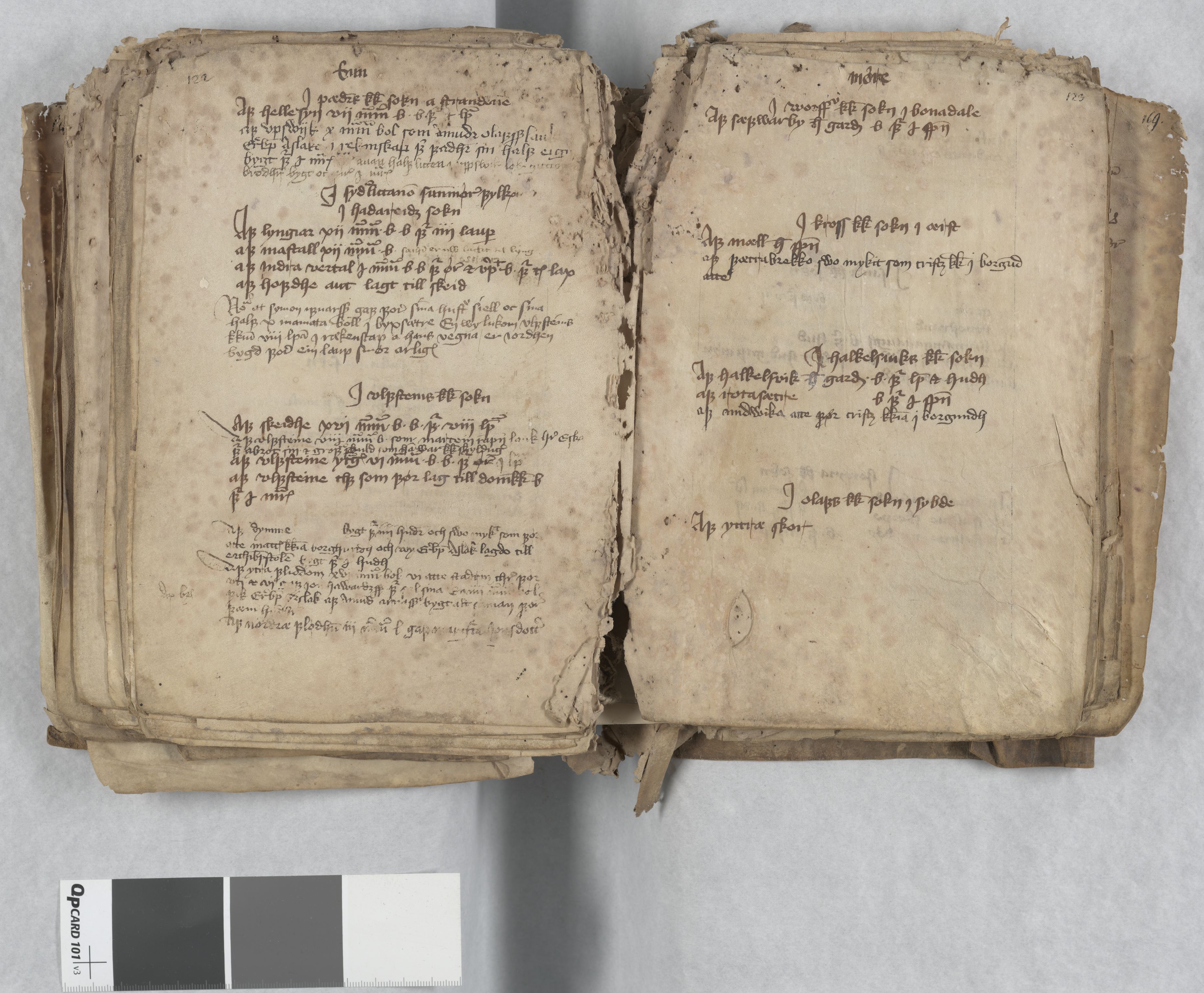 Riksarkivets diplomsamling, AV/RA-EA-5965/F13/F13c/L0001a: NRA dipl. München papir, nr. 4292 Aslak Bolts jordebok., 1430-1439, p. 122-123