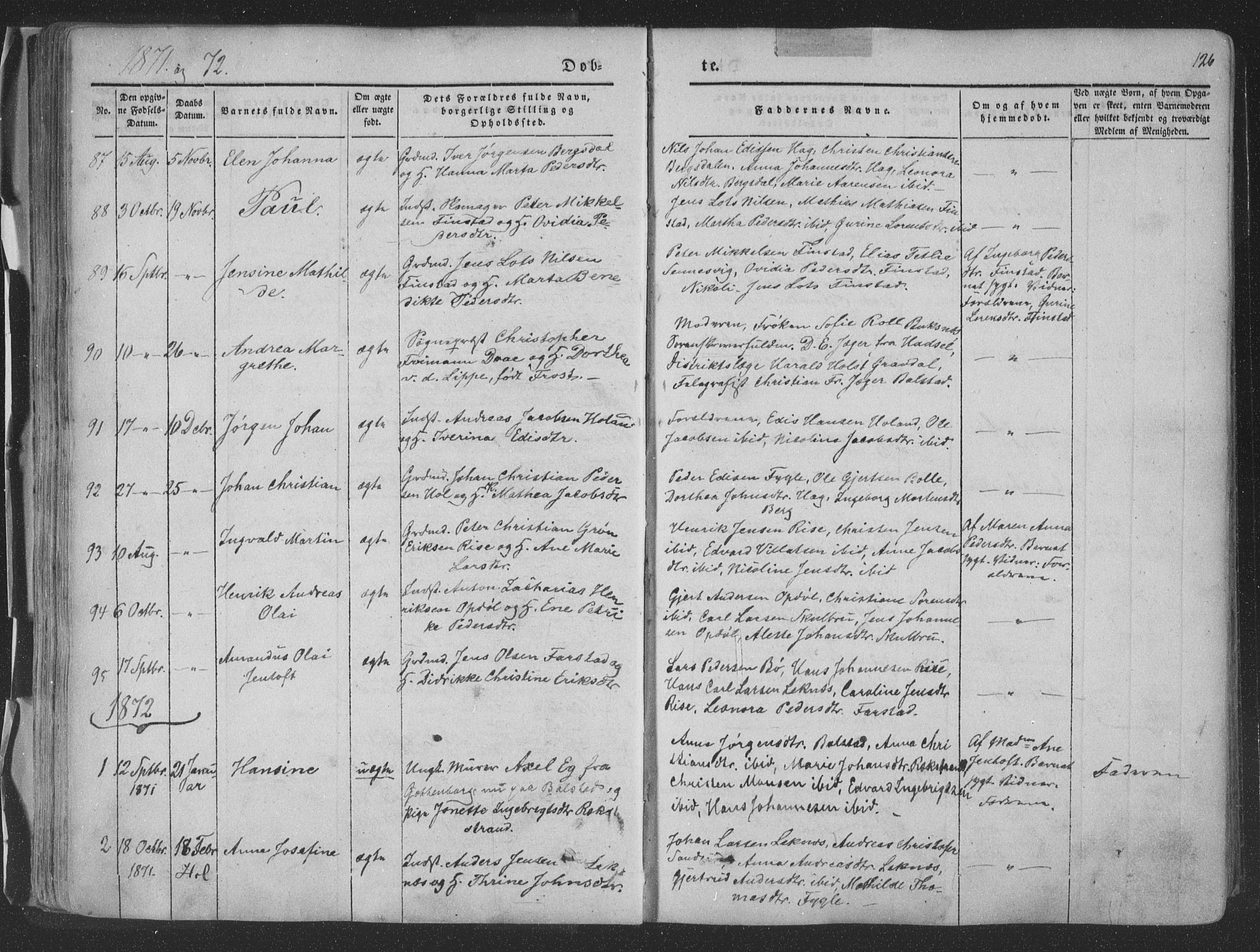 Ministerialprotokoller, klokkerbøker og fødselsregistre - Nordland, AV/SAT-A-1459/881/L1165: Parish register (copy) no. 881C02, 1854-1876, p. 126