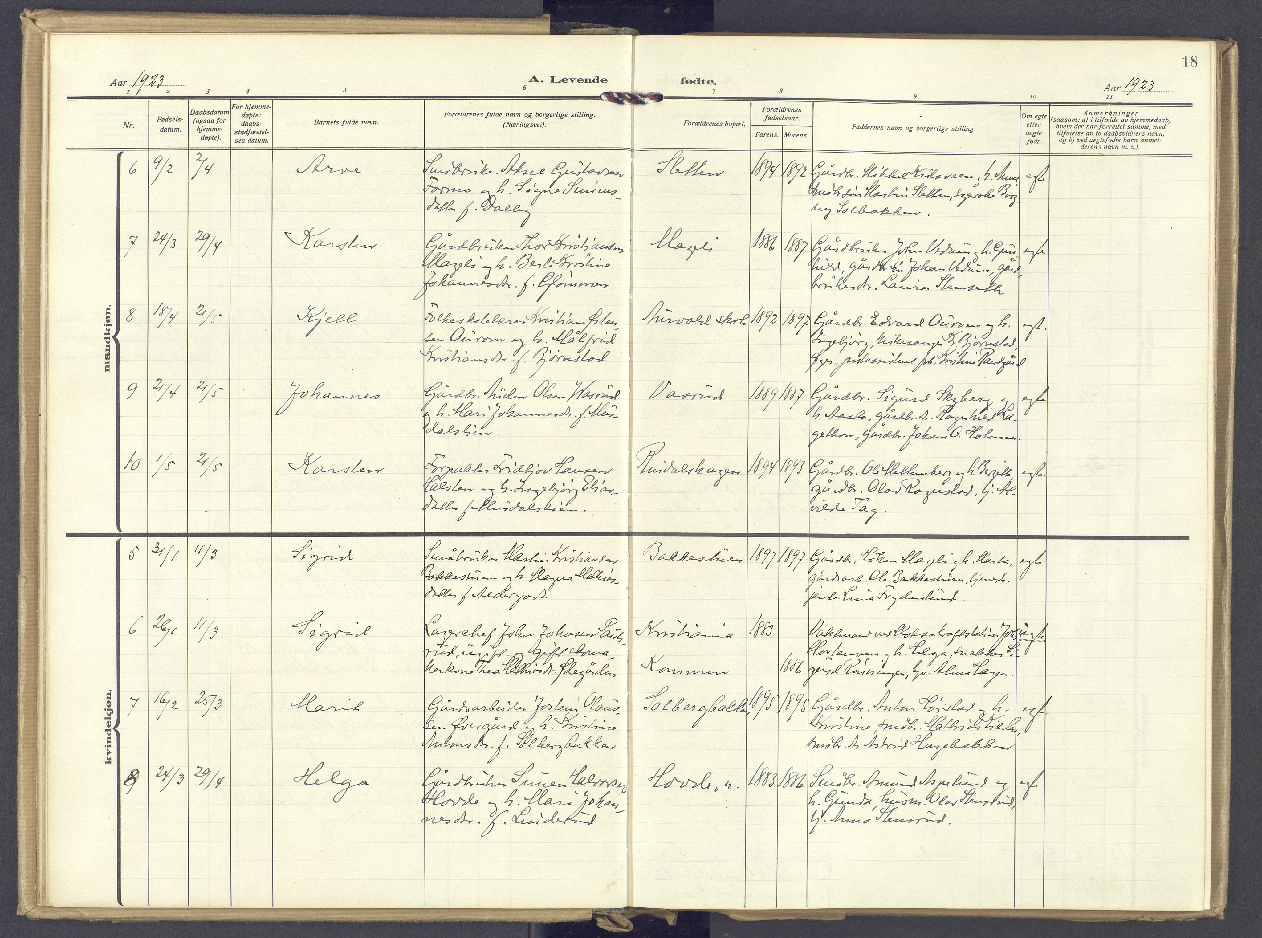 Øyer prestekontor, AV/SAH-PREST-084/H/Ha/Haa/L0014: Parish register (official) no. 14, 1919-1932, p. 18