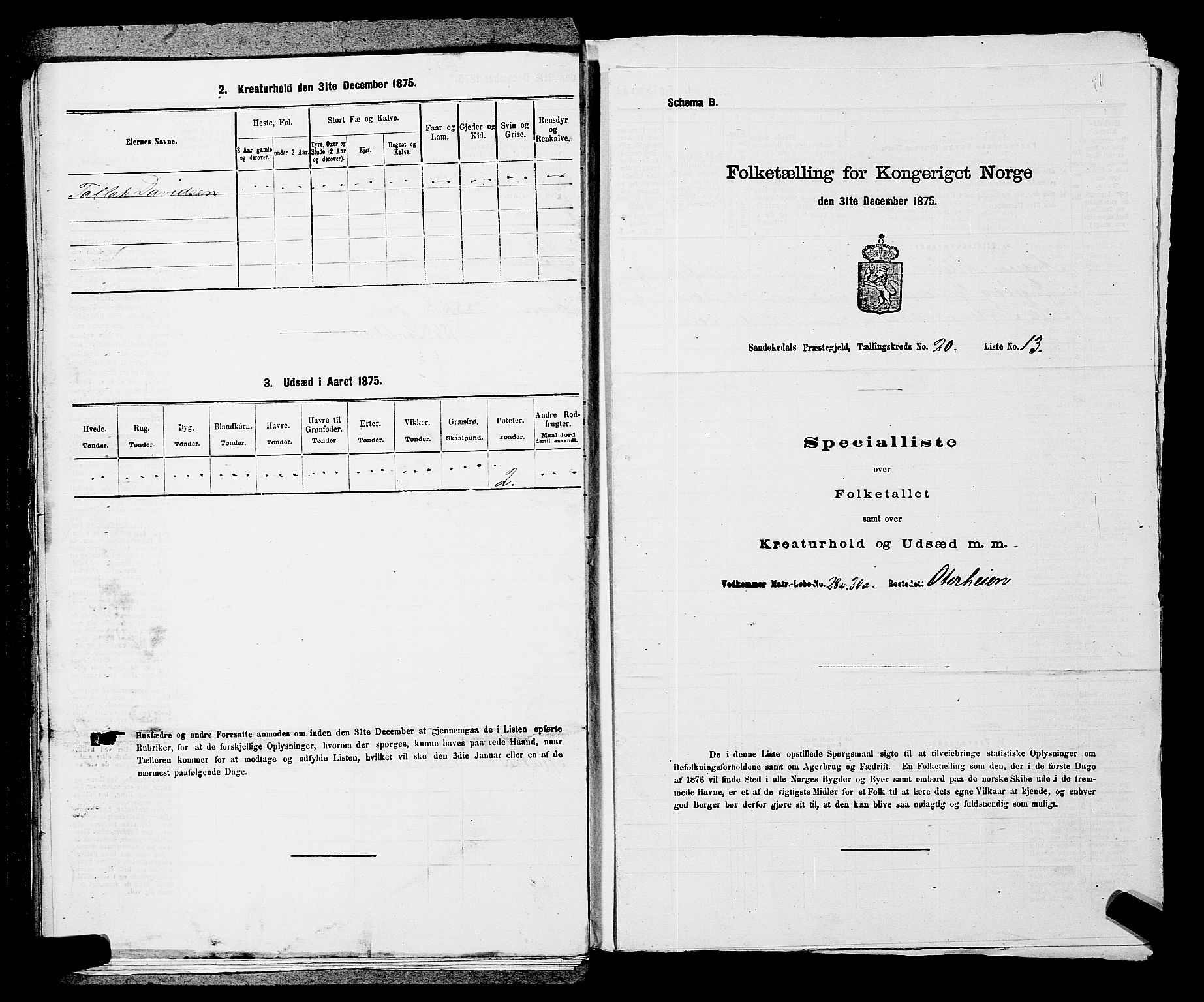 SAKO, 1875 census for 0816P Sannidal, 1875, p. 1726