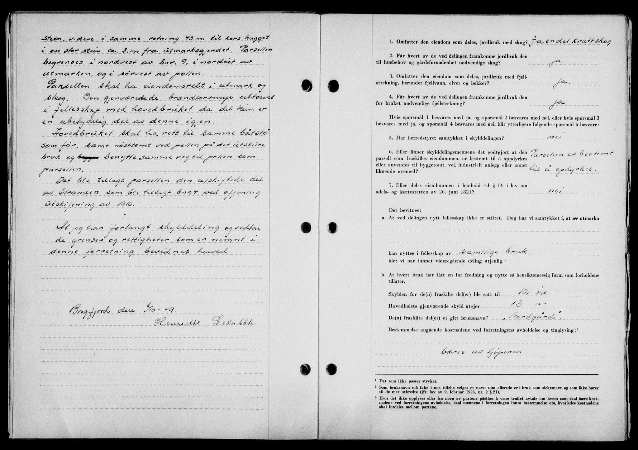 Lofoten sorenskriveri, SAT/A-0017/1/2/2C/L0022a: Mortgage book no. 22a, 1949-1950, Diary no: : 2450/1949