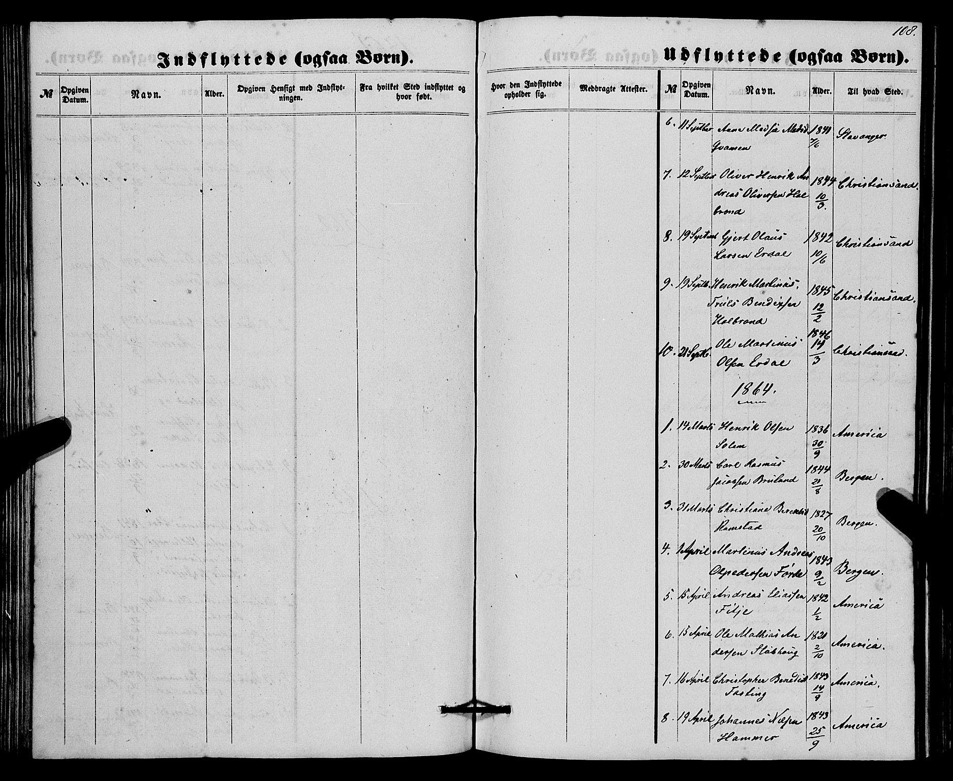 Førde sokneprestembete, SAB/A-79901/H/Haa/Haaa/L0010: Parish register (official) no. A 10, 1861-1876, p. 108