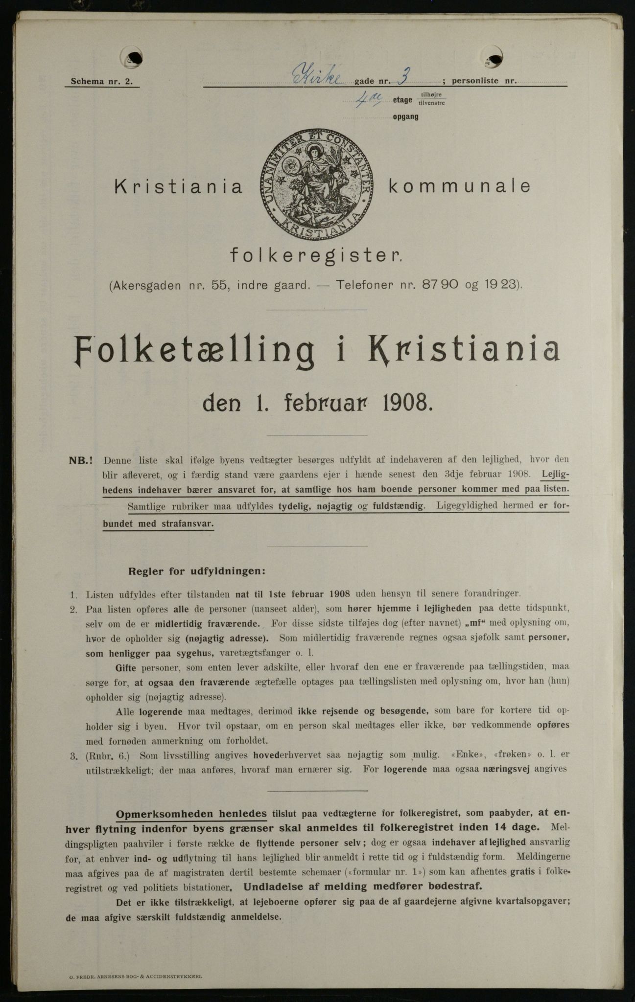 OBA, Municipal Census 1908 for Kristiania, 1908, p. 44511