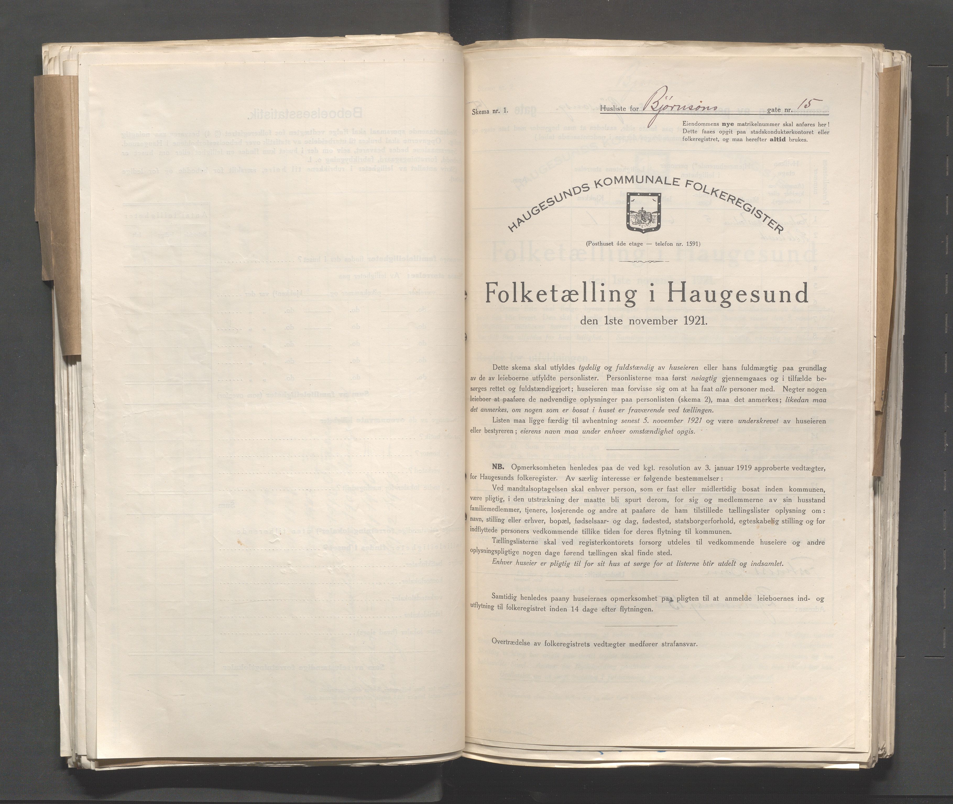 IKAR, Local census 1.11.1921 for Haugesund, 1921, p. 173