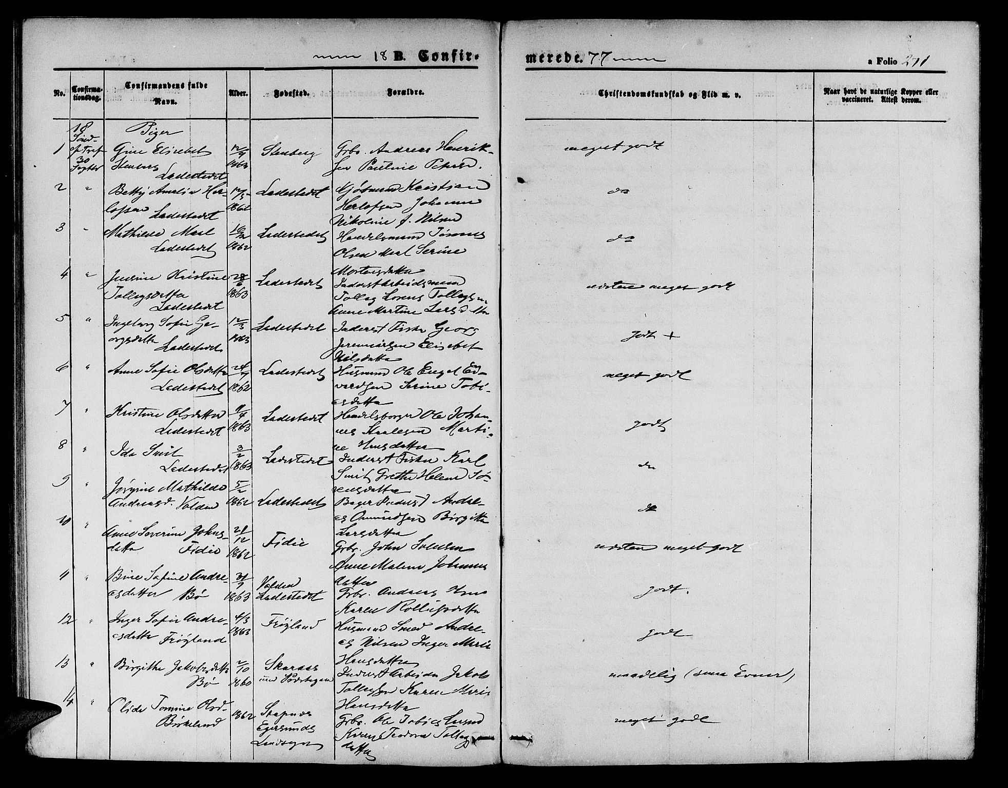 Sokndal sokneprestkontor, AV/SAST-A-101808: Parish register (copy) no. B 3, 1865-1879, p. 271