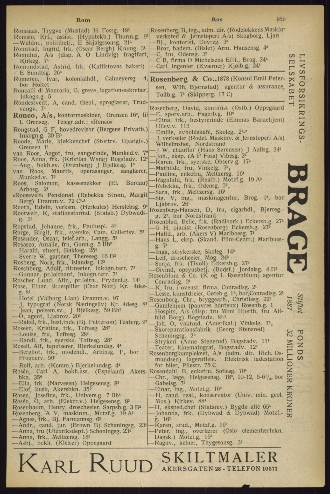 Kristiania/Oslo adressebok, PUBL/-, 1927, p. 959