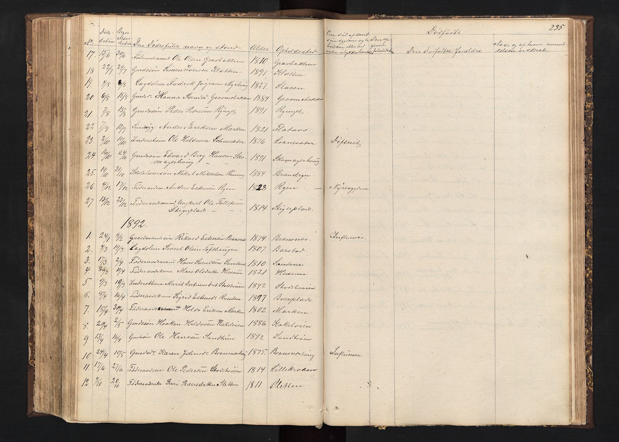 Alvdal prestekontor, SAH/PREST-060/H/Ha/Hab/L0001: Parish register (copy) no. 1, 1857-1893, p. 235